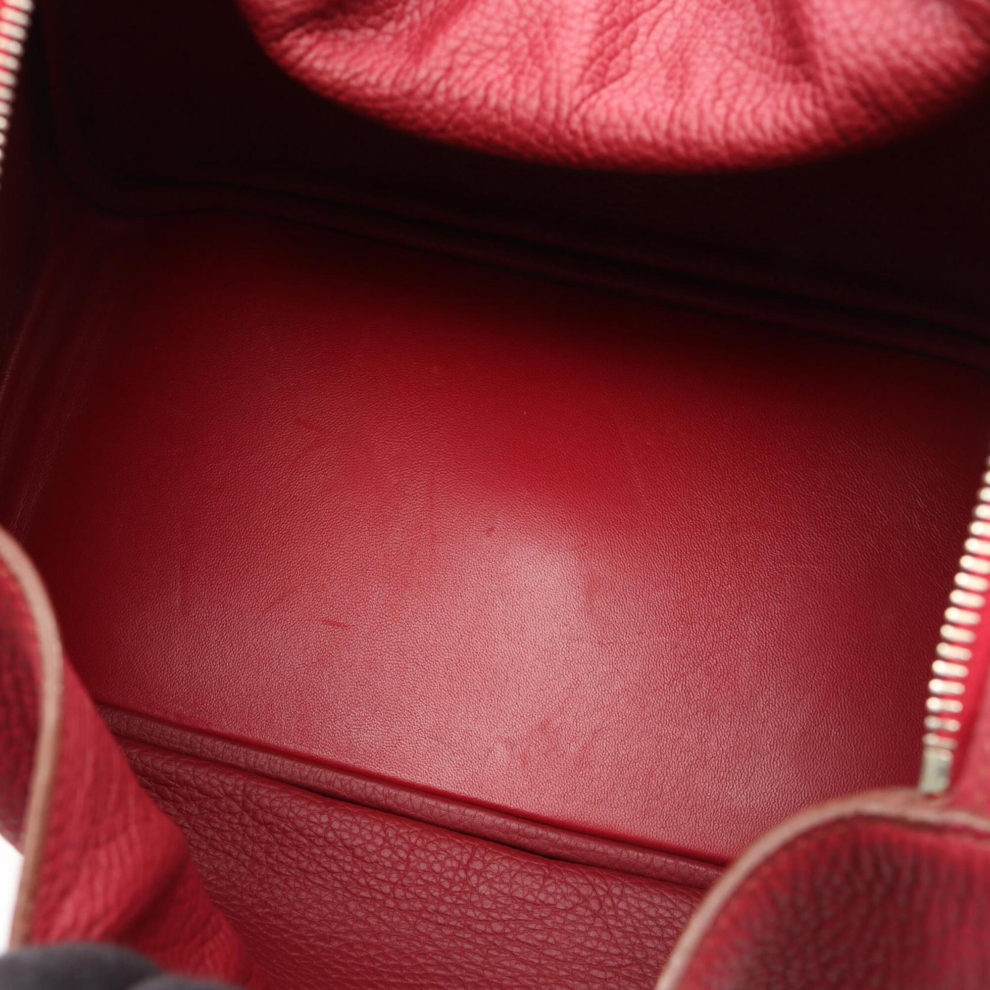Hermes Bordeaux Tosca Taurillon Clemence Leather Handbag Shoulder Bag (Pre-Owned)
