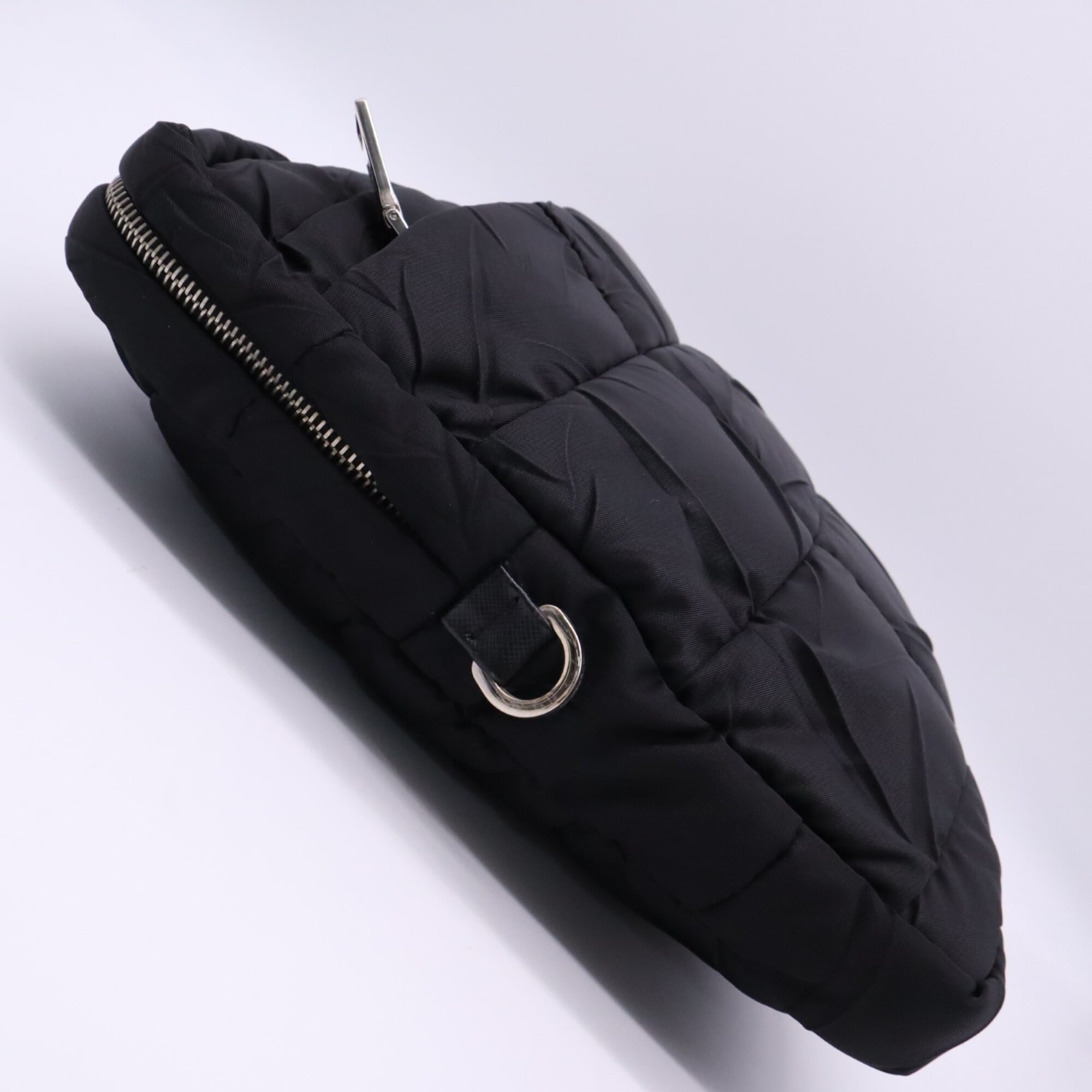 Prada Saffiano Black Nero Nylon Saffiano Clutch Bag Shoulder Bag (Pre-Owned)