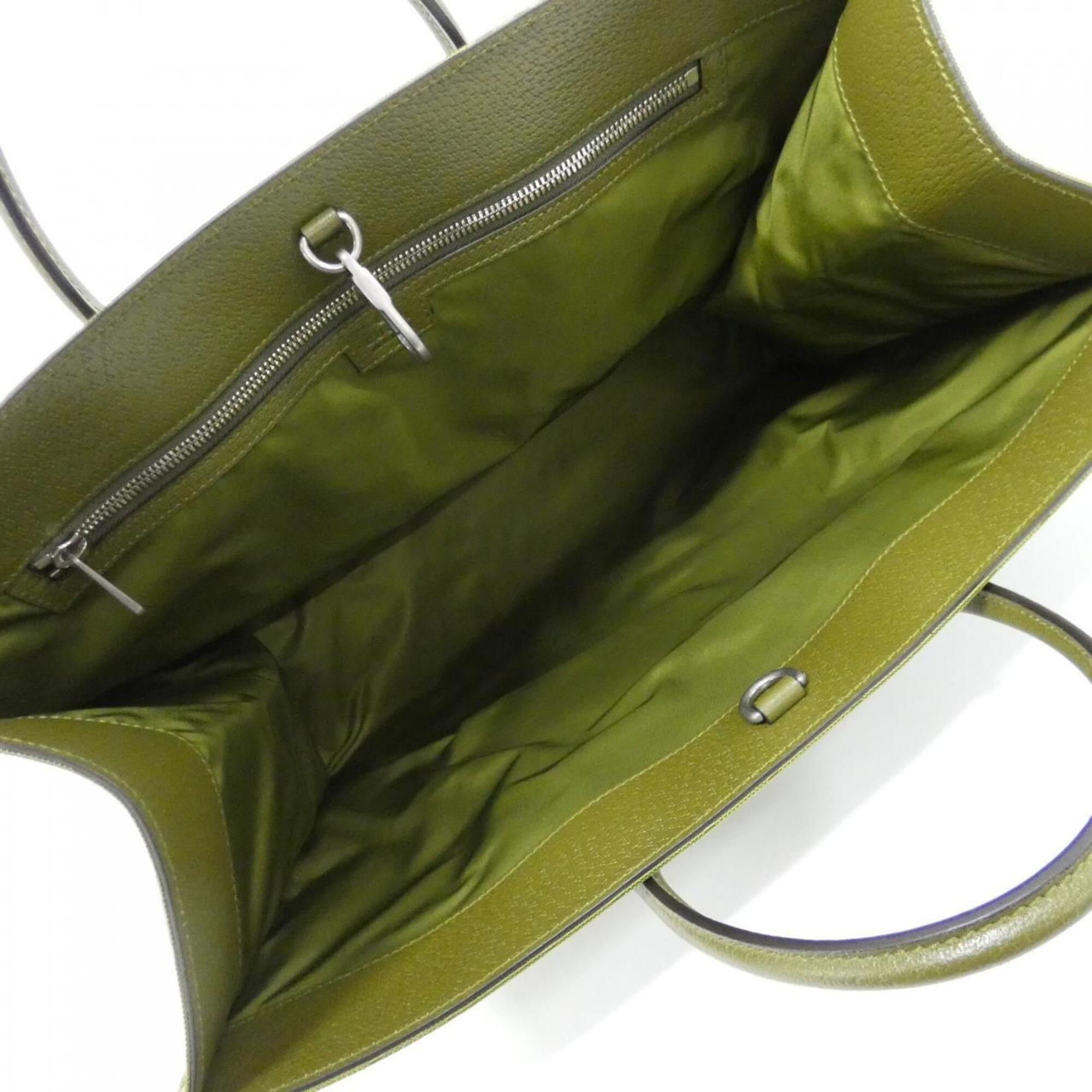 Gucci Green Nylon Leather Handbag (Pre-Owned)