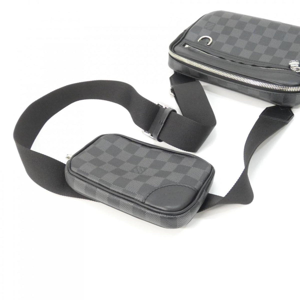 Louis Vuitton Graphite Coated Canvas Pouch Shoulder Bag (Pre-Owned)