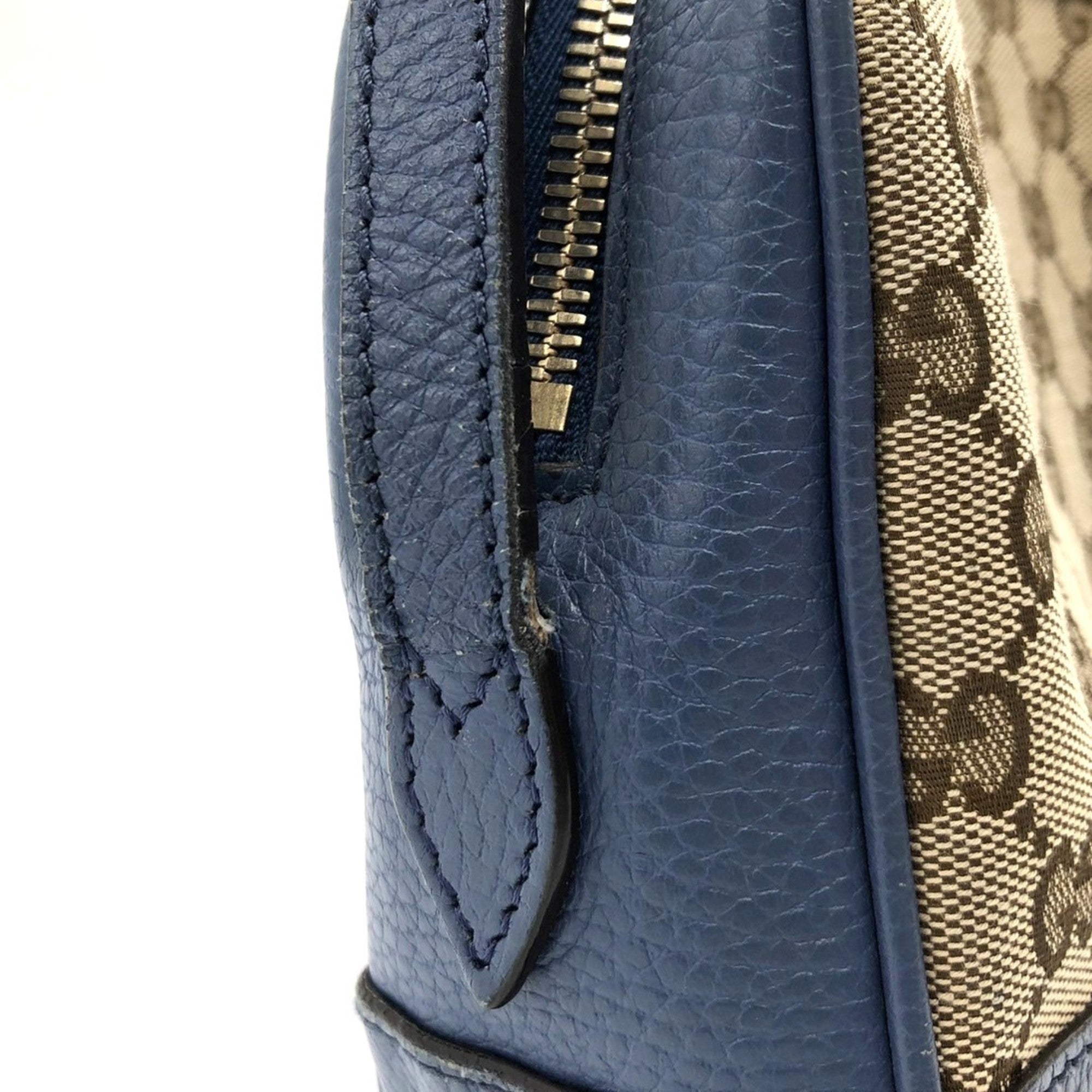 Gucci Brown Gg Canvas Leather Shoulder Bag (Pre-Owned)