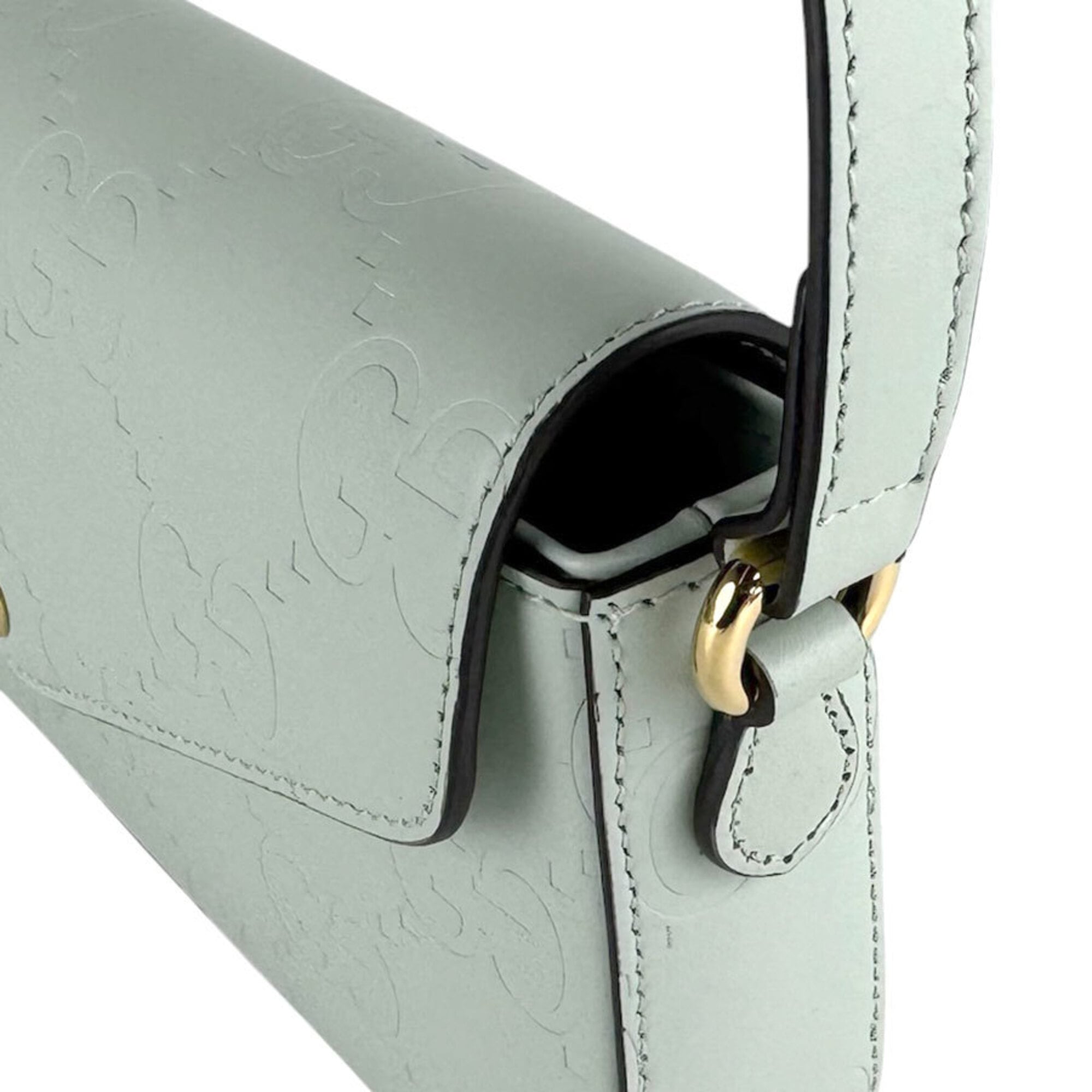 Gucci Light Green Leather Shoulder Bag (Pre-Owned)