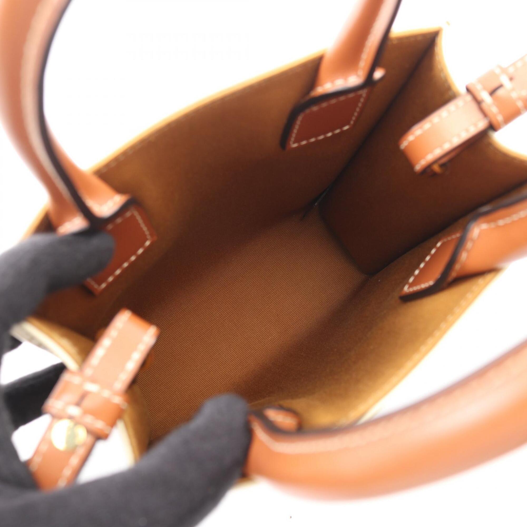 Celine Brown Ivory Coated Canvas Leather Handbag (Pre-Owned)