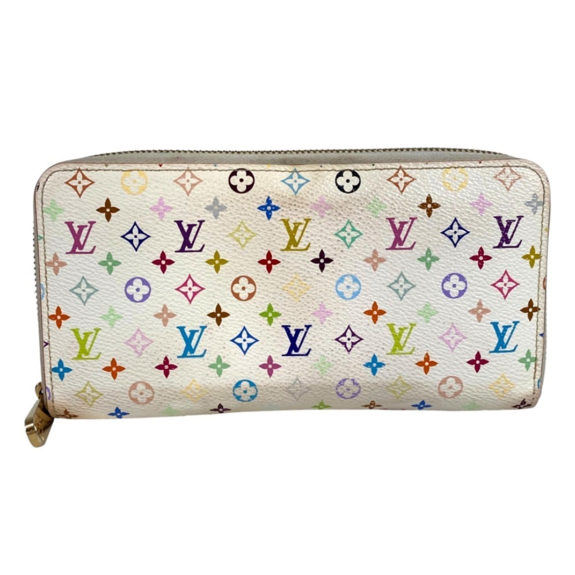 Louis Vuitton Pink White Monogram Multicolore Long Wallet (Bi-Fold) (Pre-Owned)