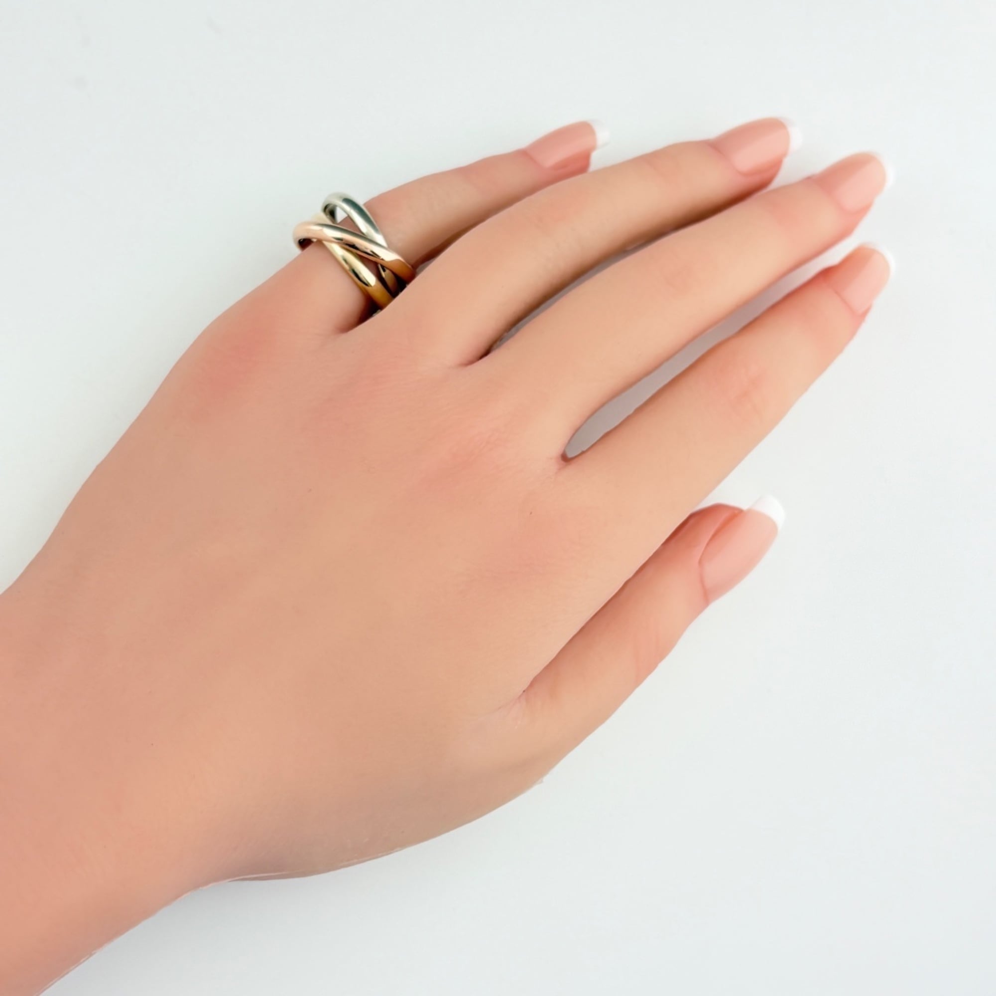 Tiffany Pink Gold (14K) White Gold (14K) Yellow Gold Band Ring (Pre-Owned)
