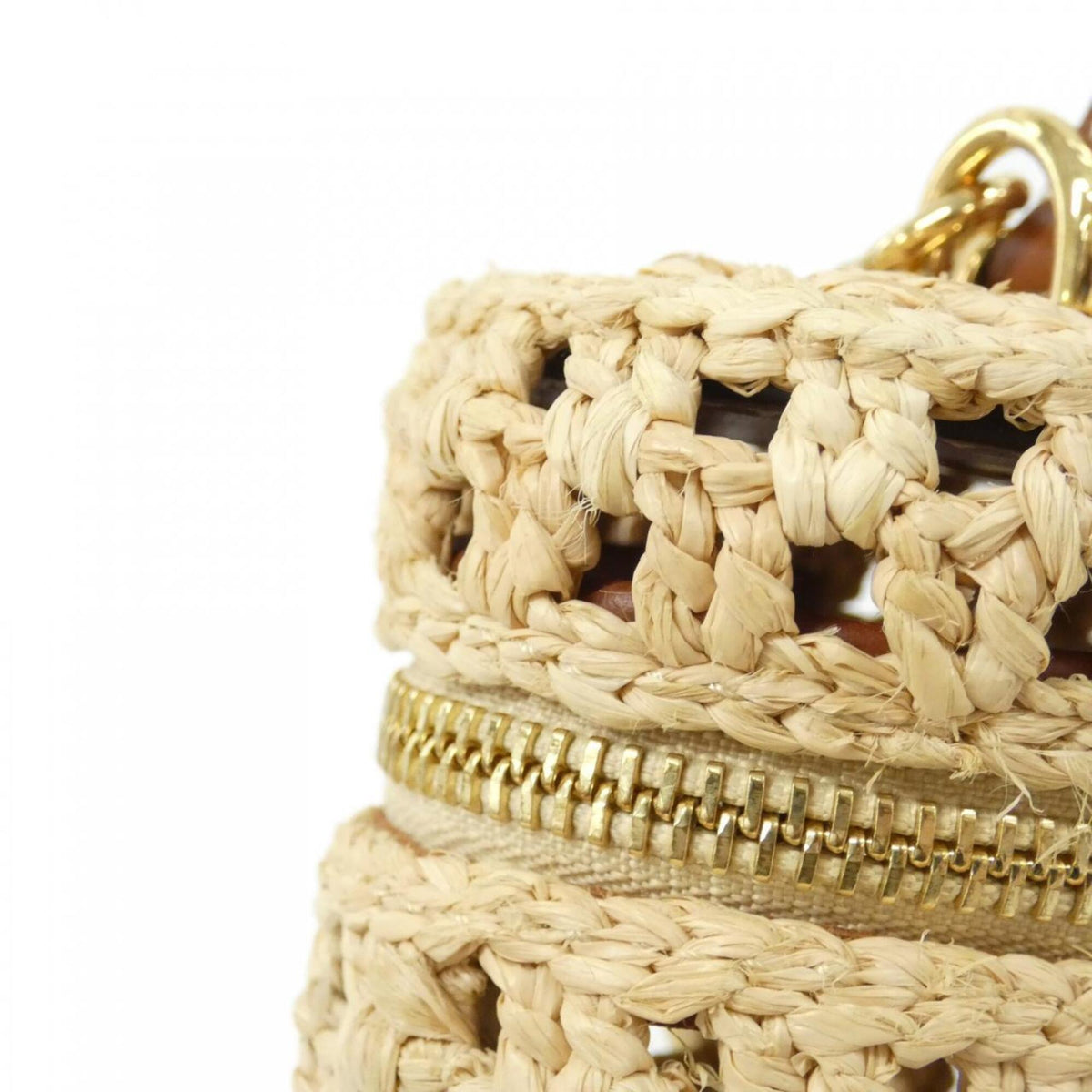 Louis Vuitton Beige Raffia Leather Handbag Pouch Shoulder Bag (Pre-Owned)
