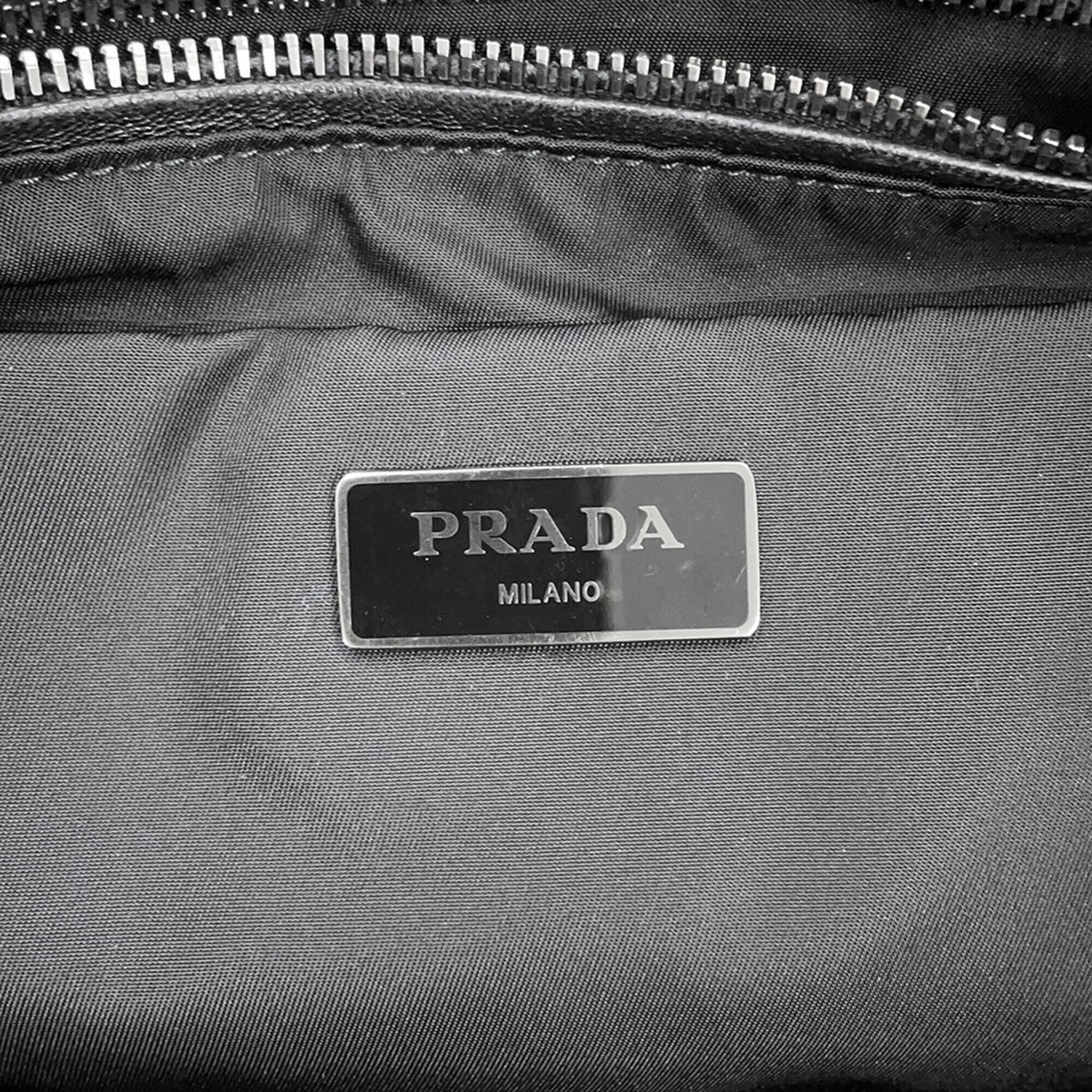 Prada Black Nylon Leather Tote Bag (Pre-Owned)