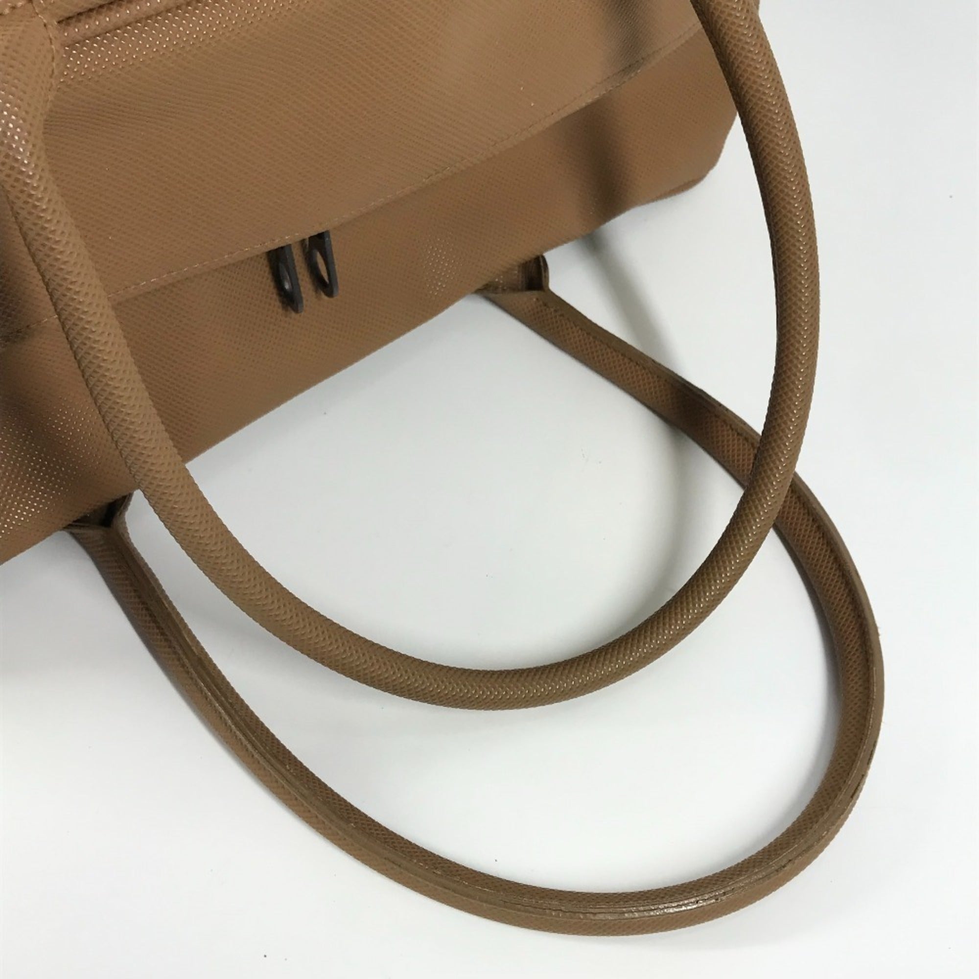 Bottega Veneta Beige Orange Pvc Boston Bag Shoulder Bag (Pre-Owned)