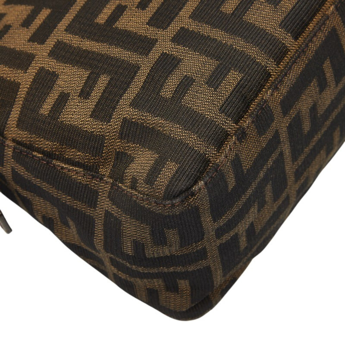 Fendi Brown Canvas Leather Shoulder Bag (Pre-Owned)