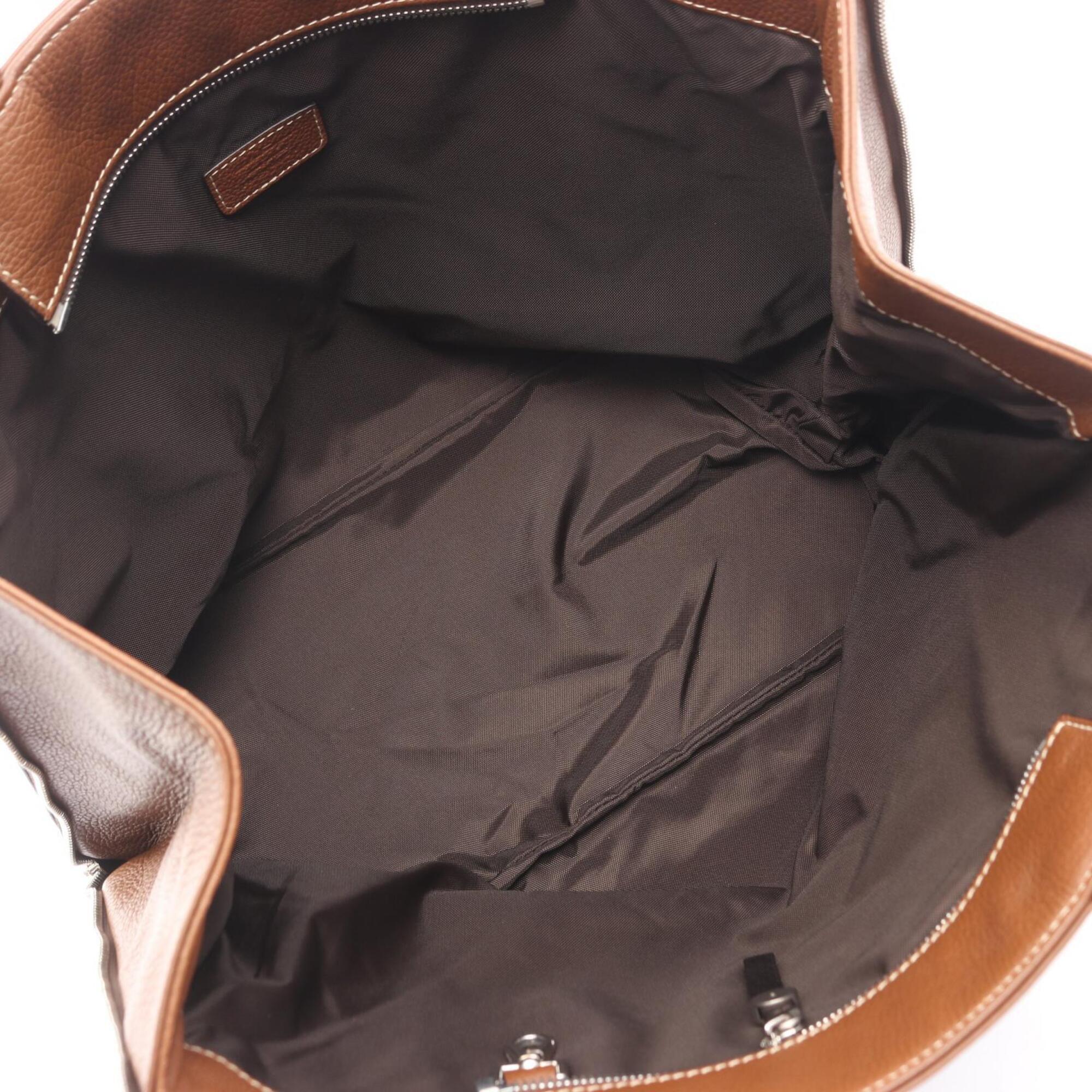 Salvatore Ferragamo Brown Leather Handbag Pouch Tote Bag (Pre-Owned)