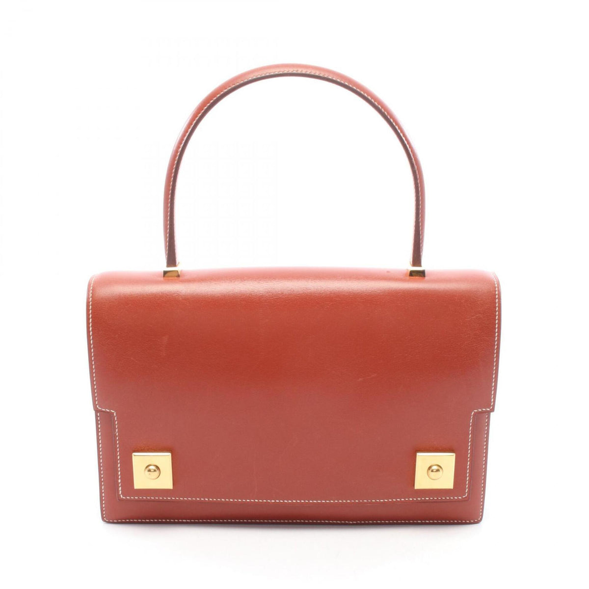 Hermes Brown Box Calf Leather Leather Handbag (Pre-Owned)
