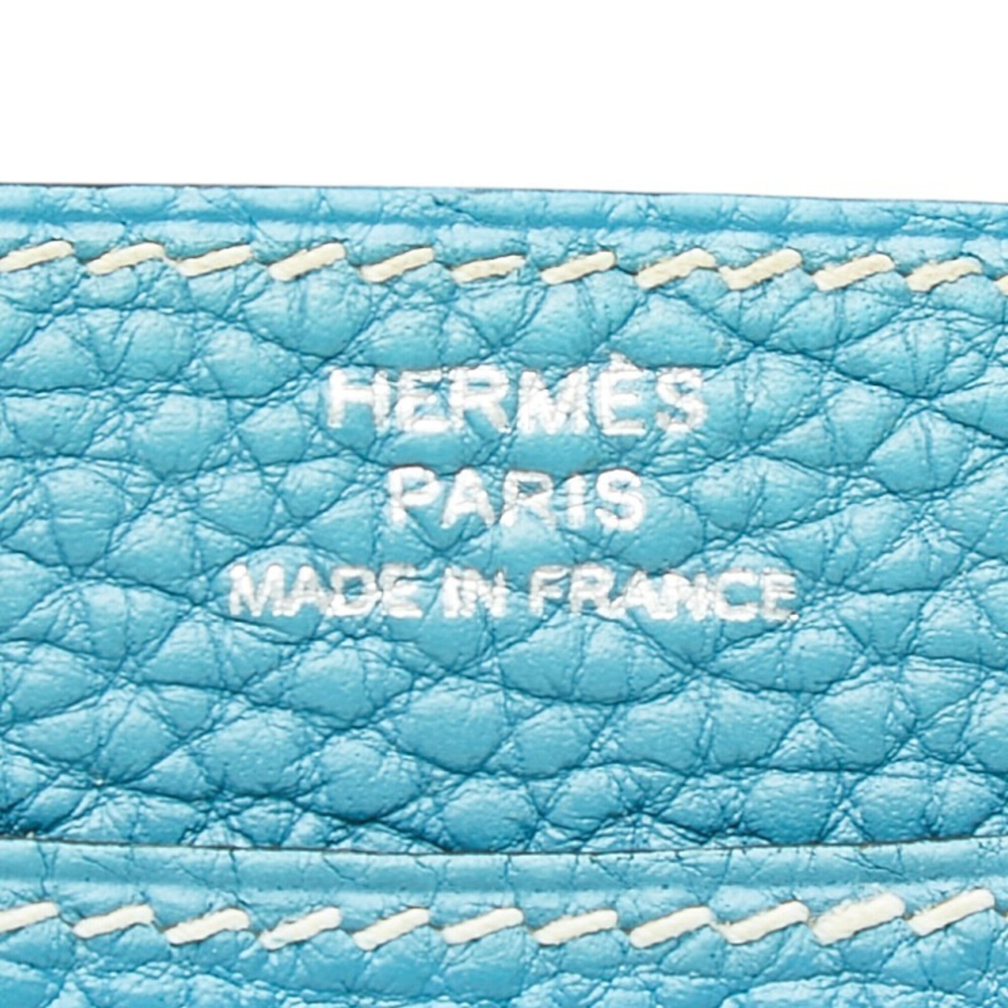 Hermes Blue Togo Leather Coin Purse/Coin Case (Pre-Owned)
