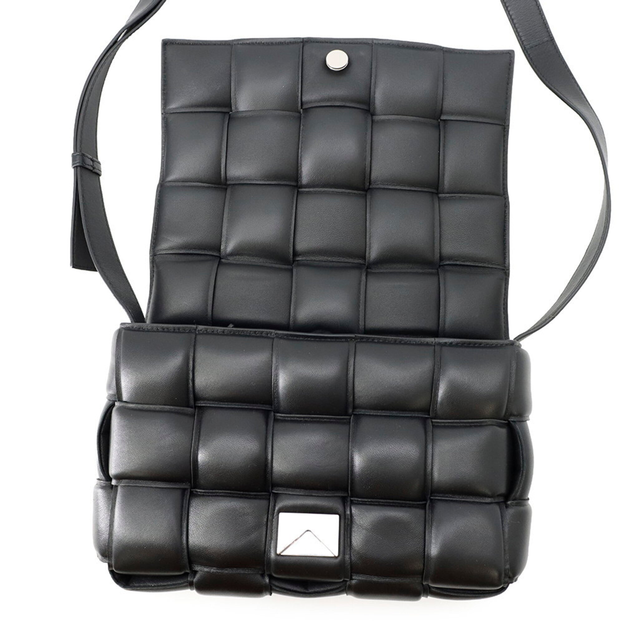 Bottega Veneta Black Leather Handbag Shoulder Bag (Pre-Owned)
