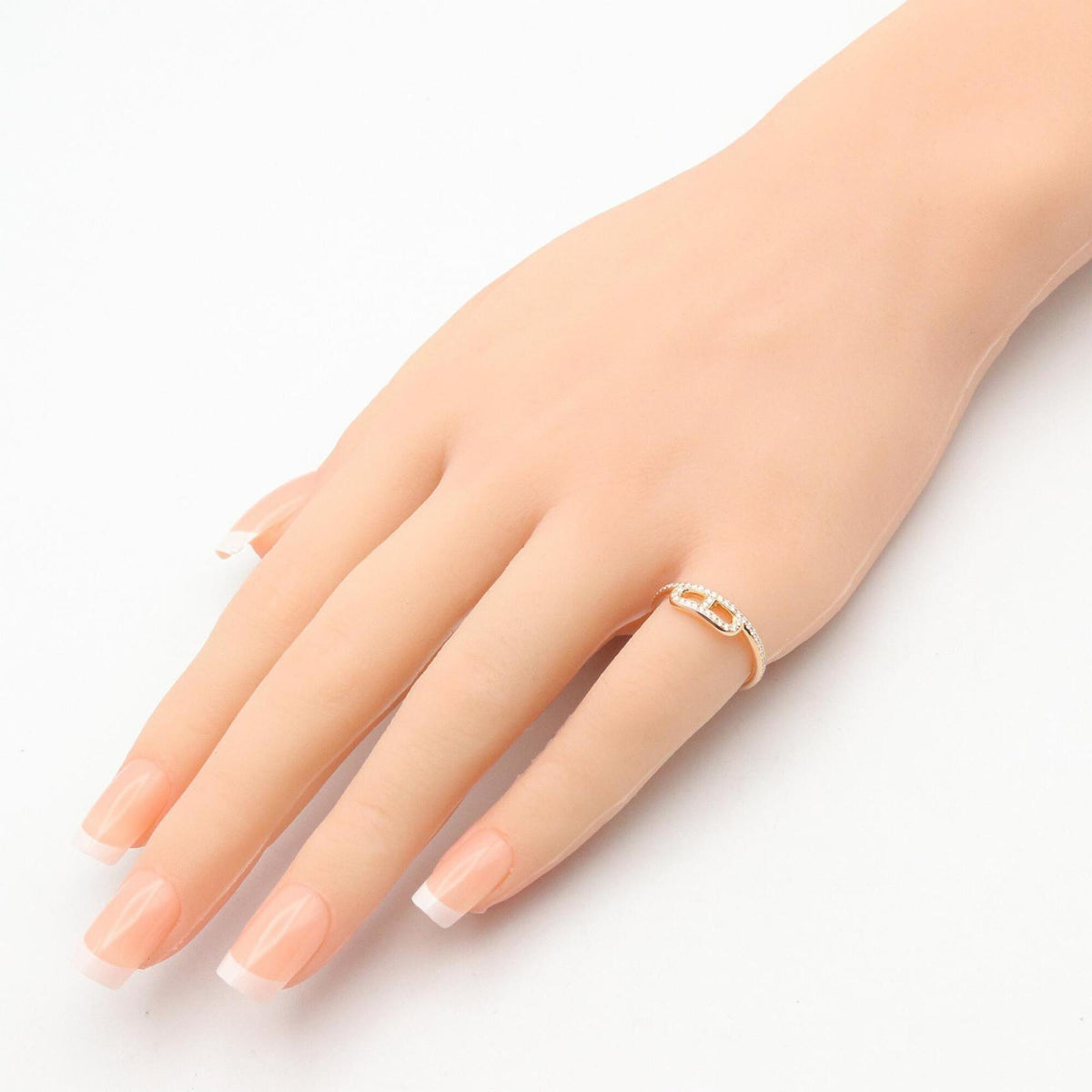 Hermes Gold Clear Pink Gold (18K) Band Ring (Pre-Owned)