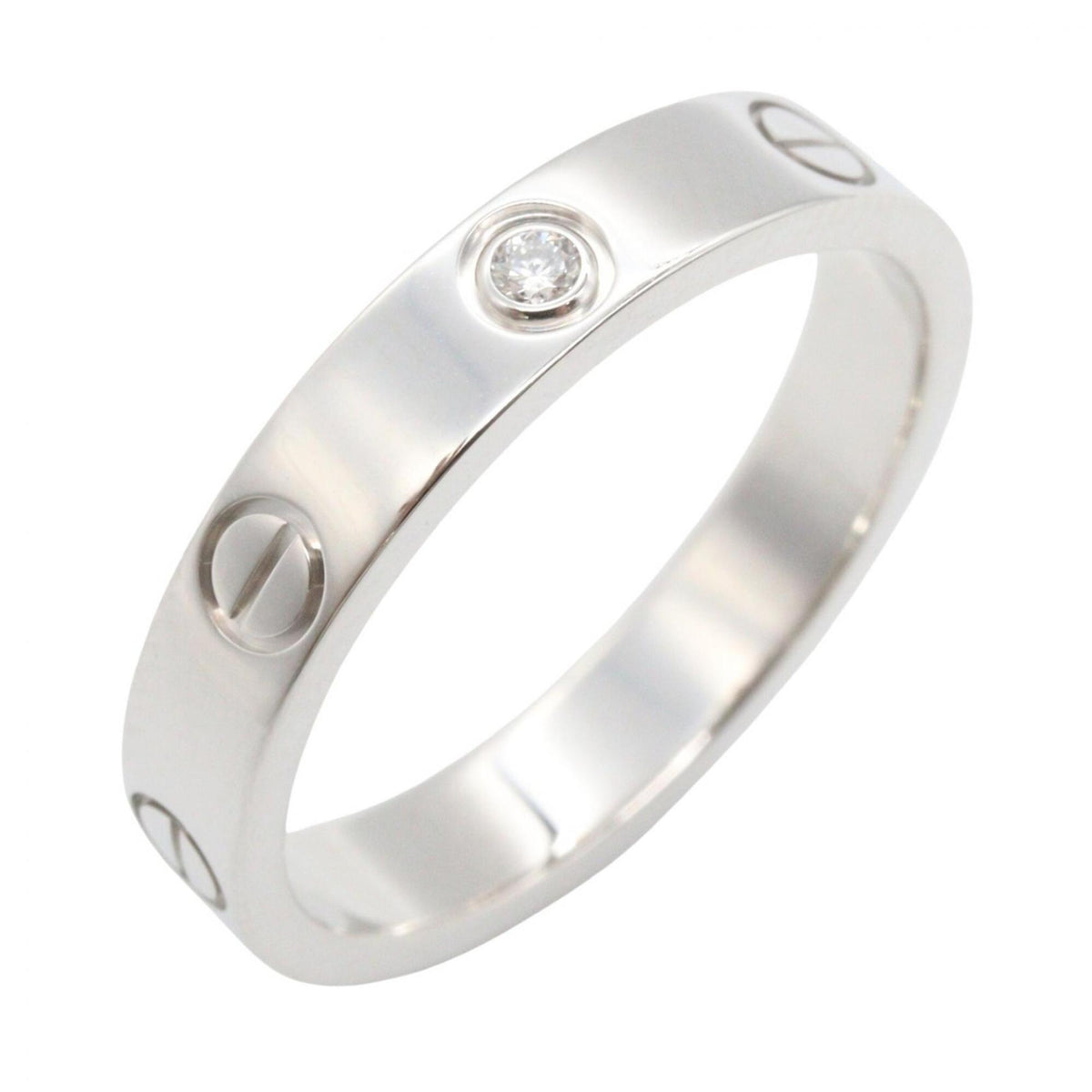 Cartier Silver Clear White Gold (18K) Band Ring (Pre-Owned)