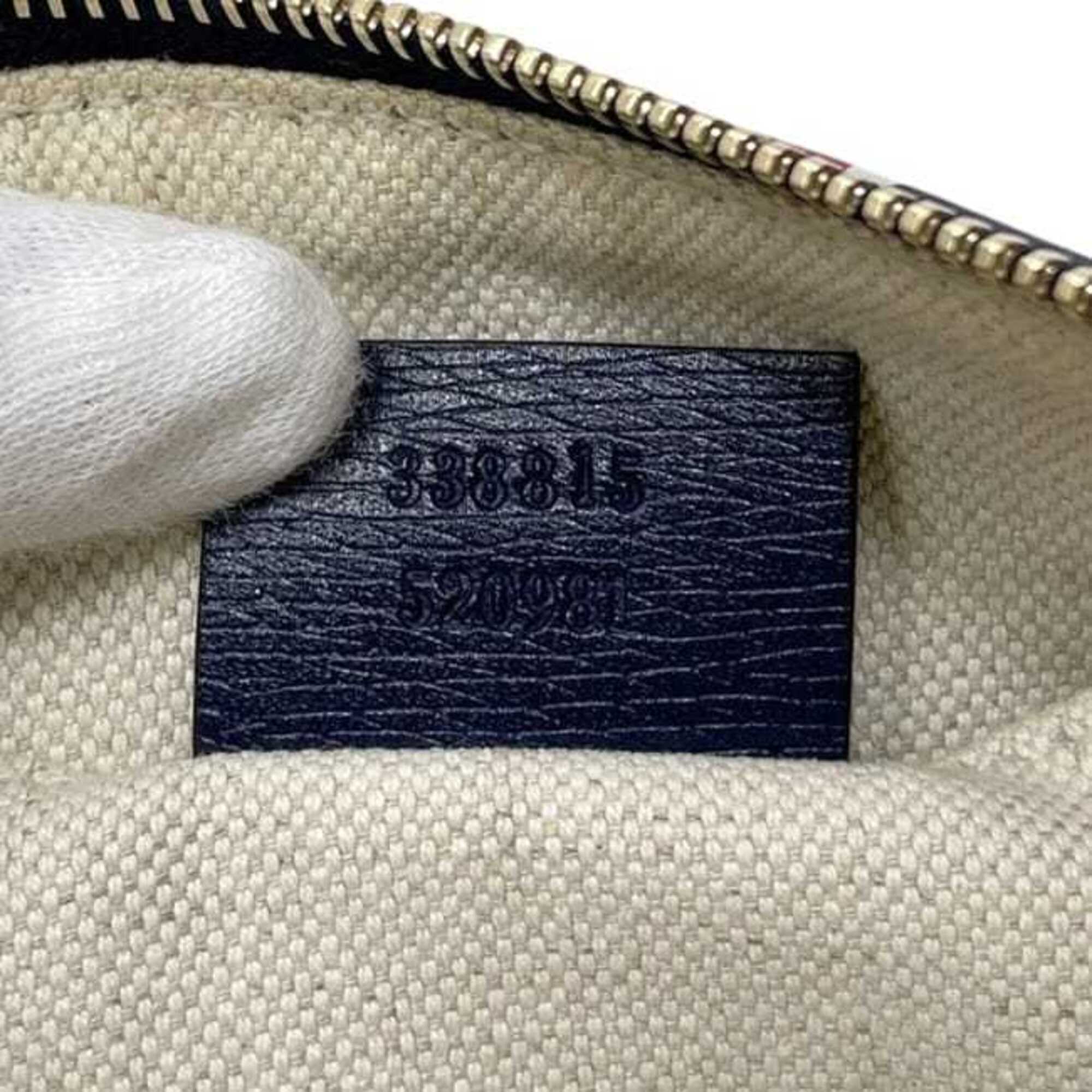 Gucci Navy Bamboo Leather Pouch (Pre-Owned)