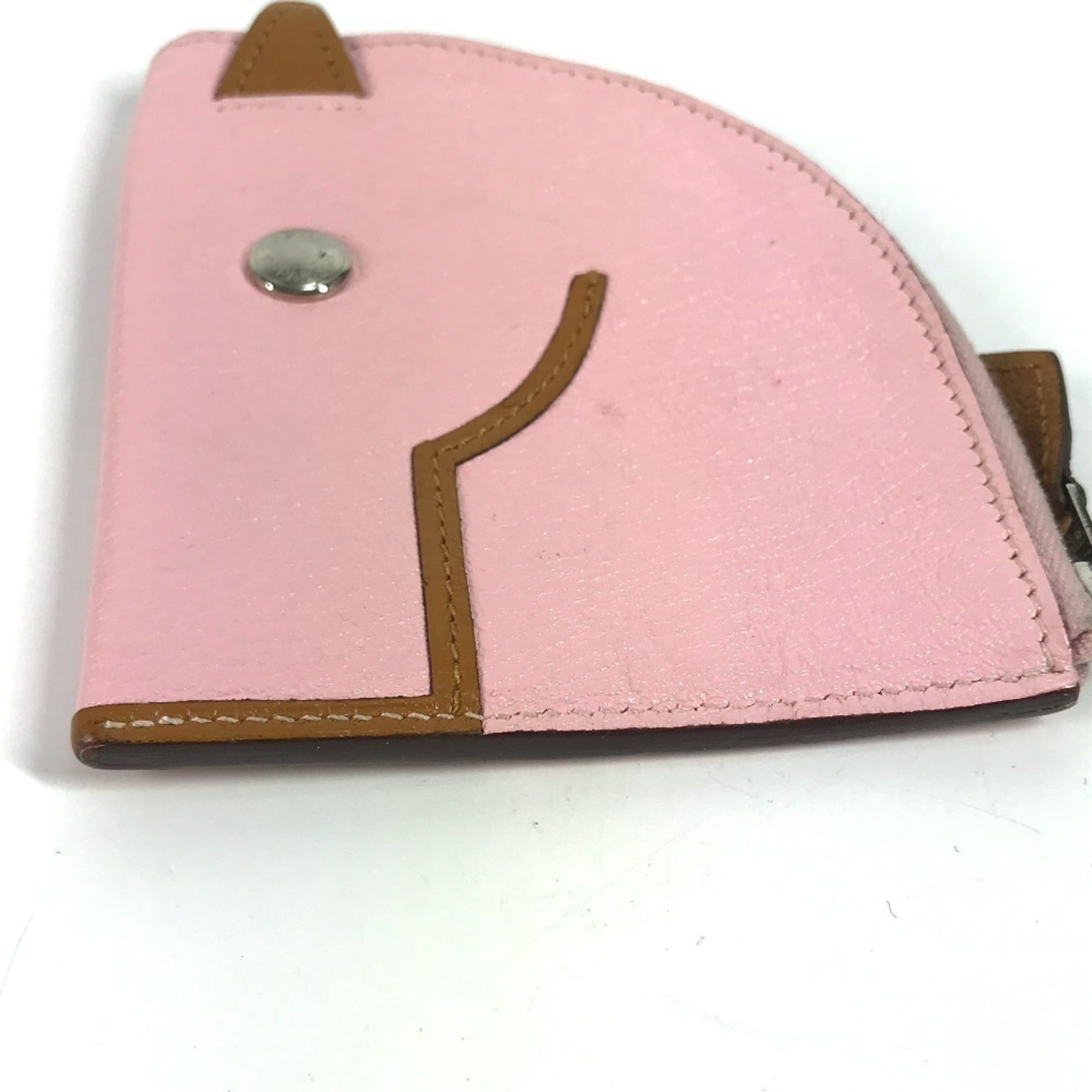Hermes Pink Chevre Leather Coin Purse/Coin Case (Pre-Owned)