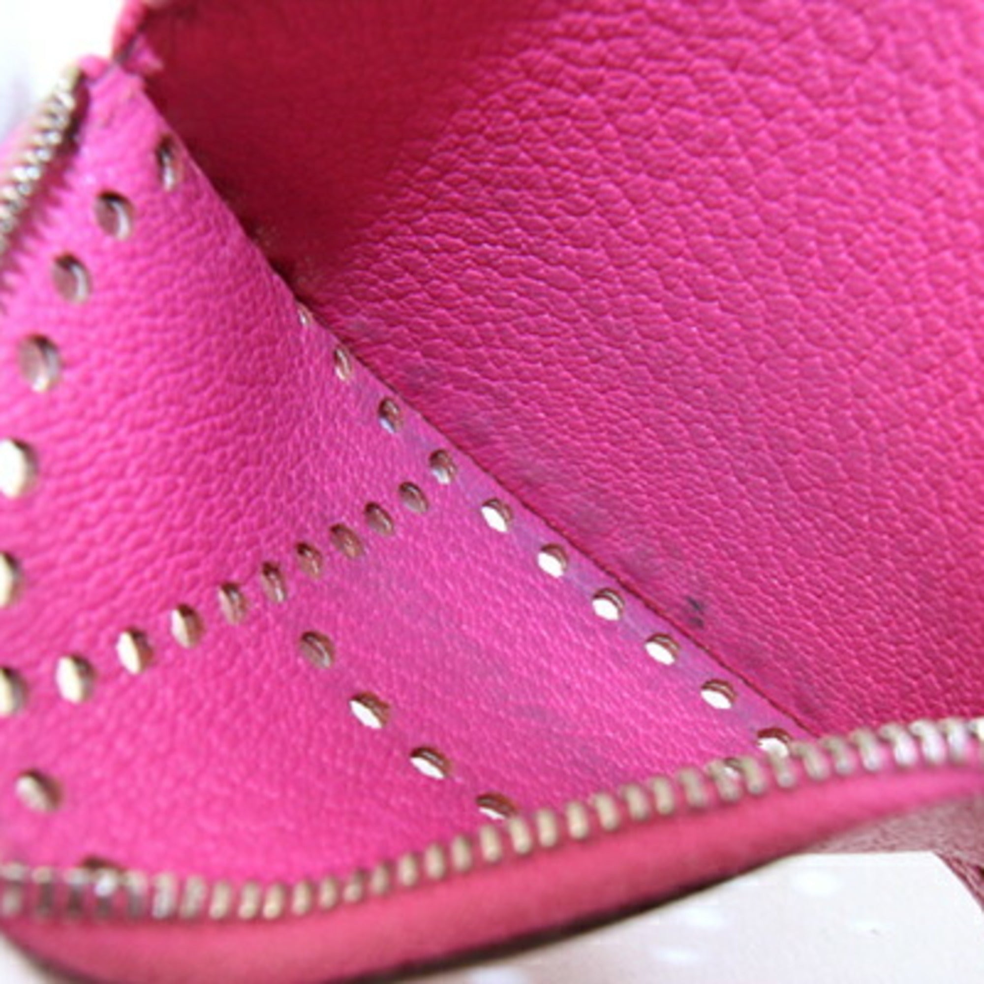 Hermes Pink Rose Tyrien Chevre Leather Coin Purse/Coin Case (Pre-Owned)