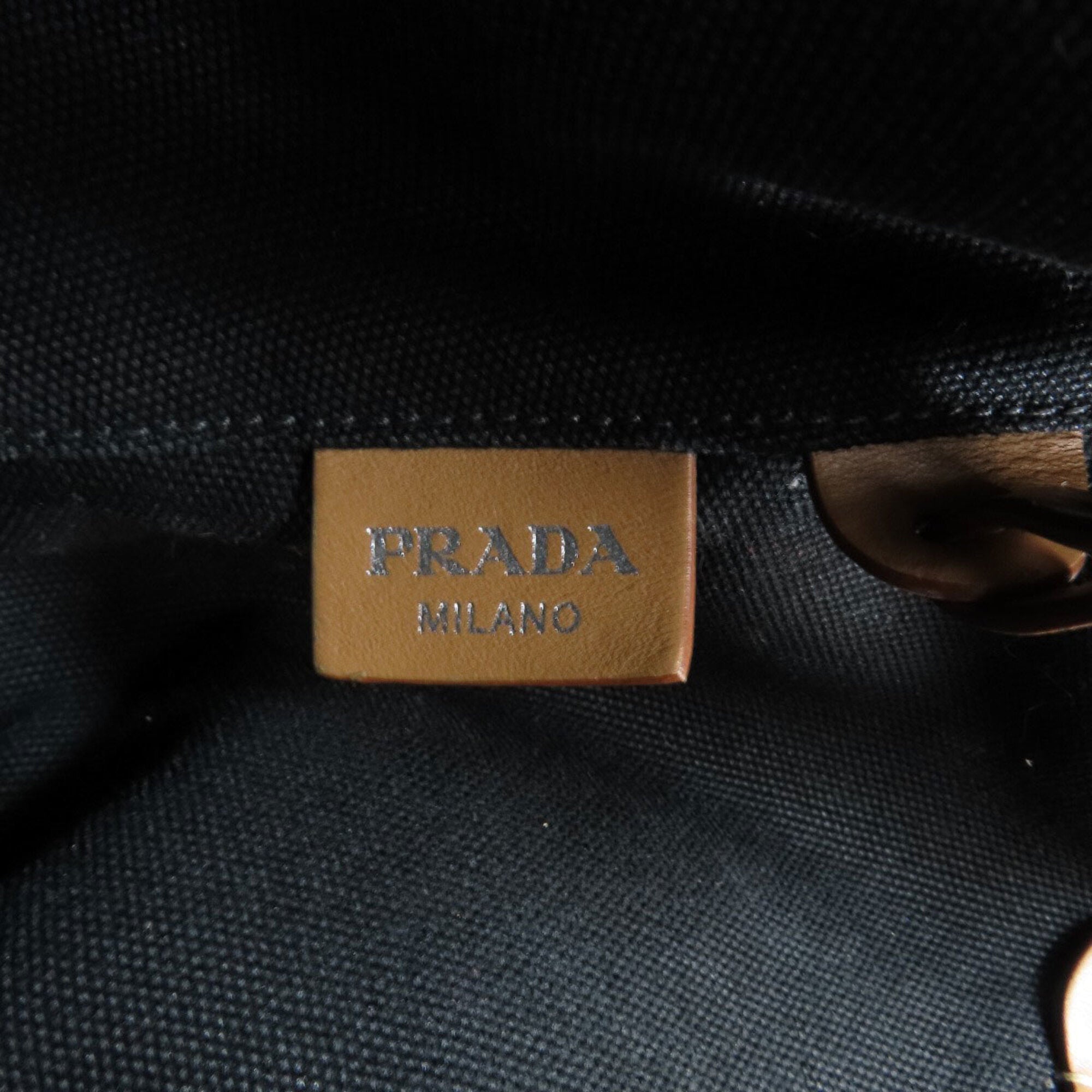 Prada Canapa Black Canvas Handbag (Pre-Owned)