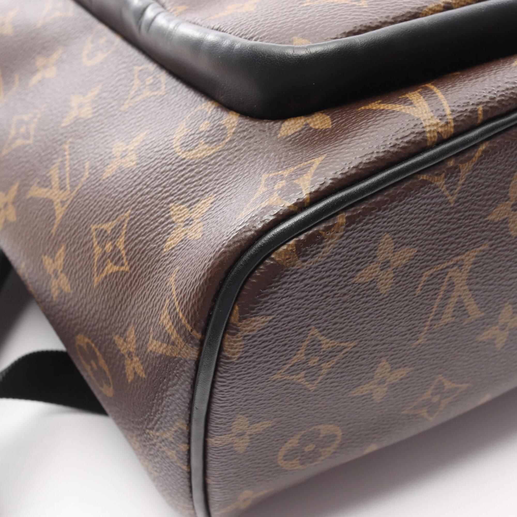 Louis Vuitton Black Brown Coated Canvas Leather Backpack Handbag (Pre-Owned)