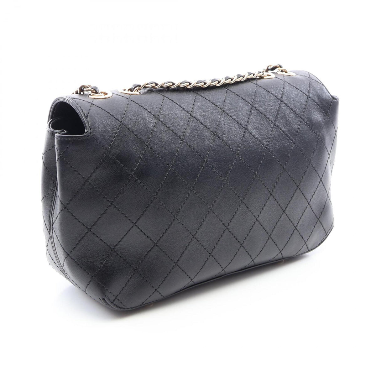 Chanel Black Leather Handbag Shoulder Bag (Pre-Owned)