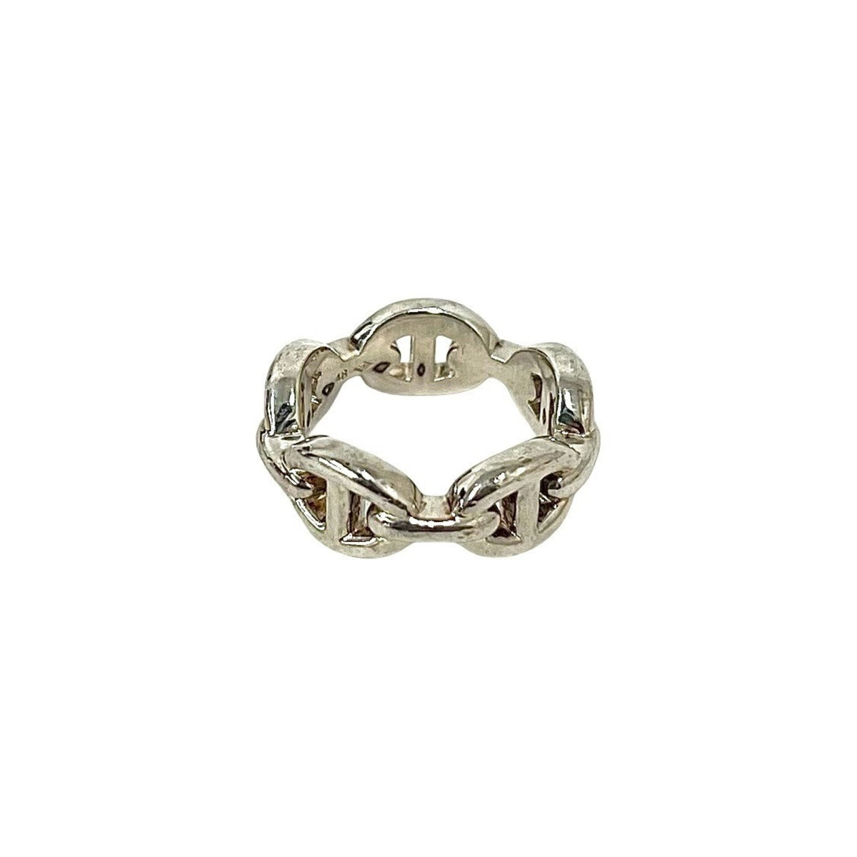 Hermes Silver Silver 925 Band Ring (Pre-Owned)
