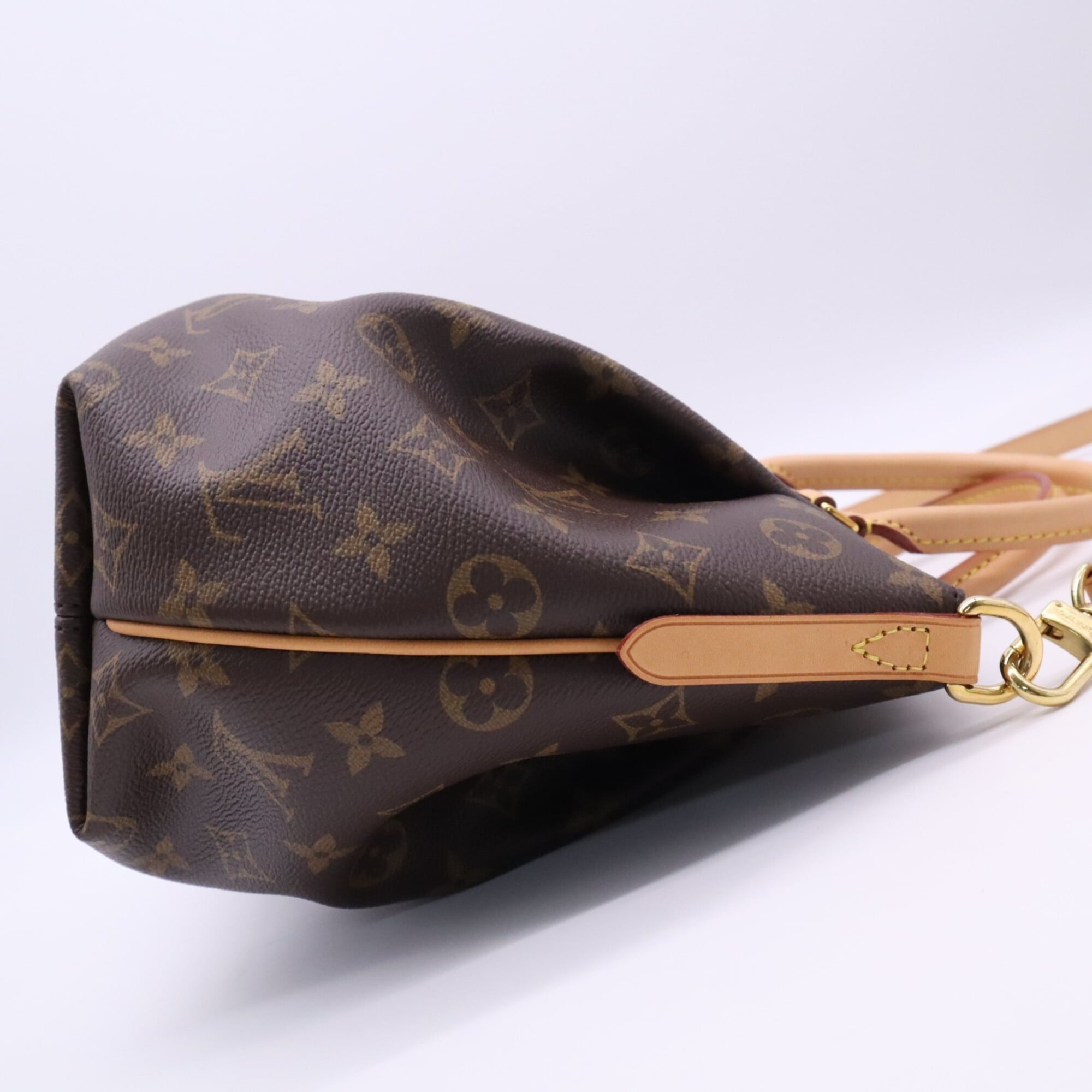 Louis Vuitton Monogram Beige Brown Coated Canvas Leather Handbag Shoulder Bag (Pre-Owned)