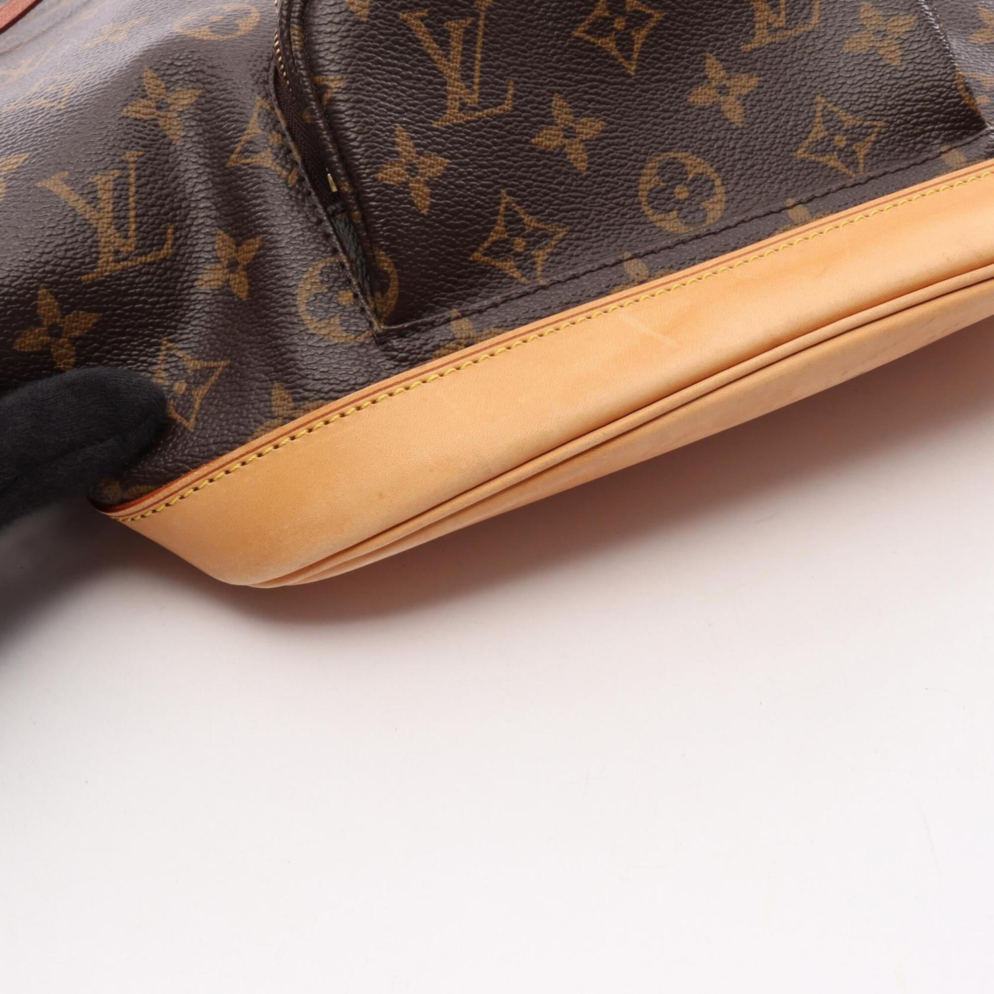 Louis Vuitton Brown Monogram Coated Canvas Leather Backpack (Pre-Owned)