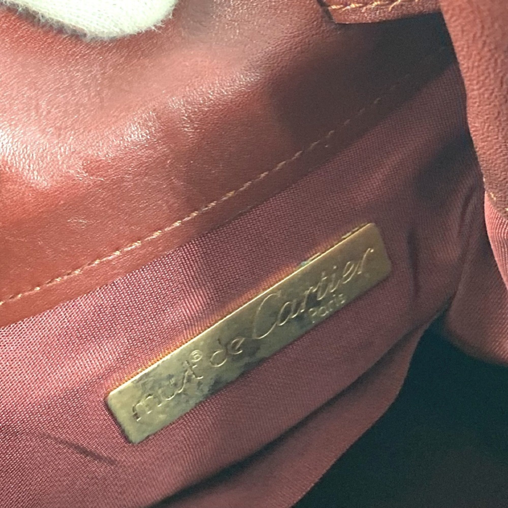 Cartier Must Wine Red Leather Shoulder Bag (Pre-Owned)