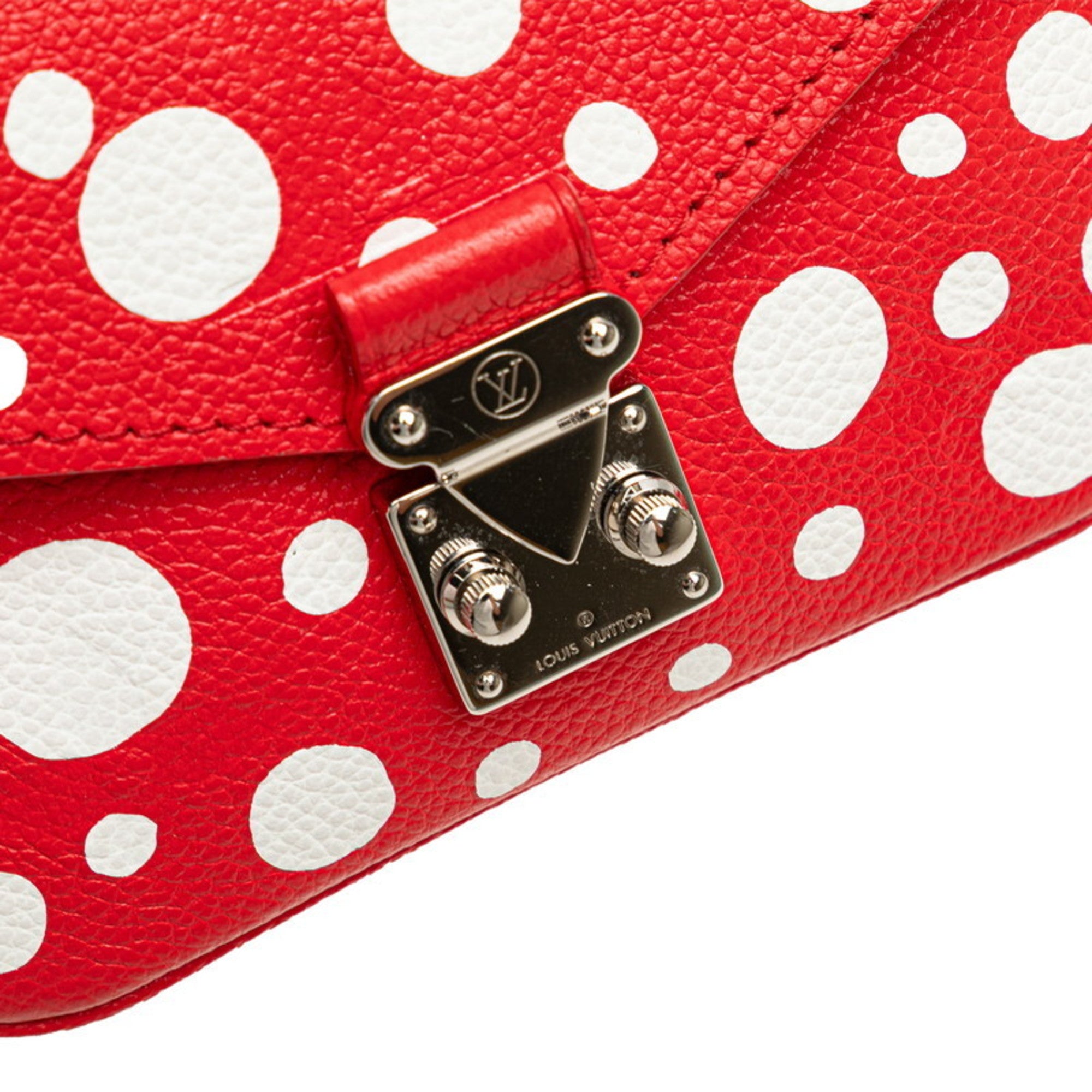 Louis Vuitton Yayoi Kusama Red Color White Leather Handbag Shoulder Bag (Pre-Owned)