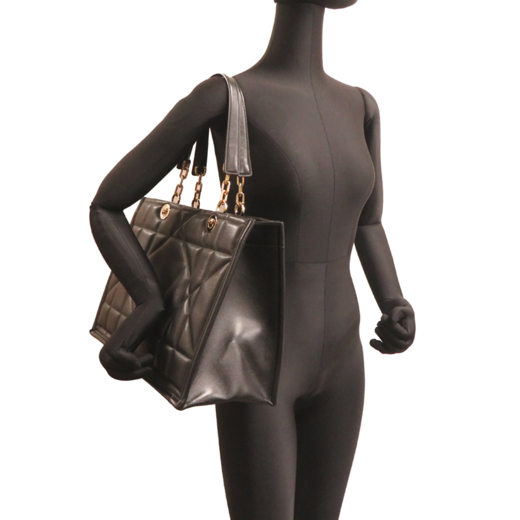 Christian Dior Black Leather Tote Bag (Pre-Owned)