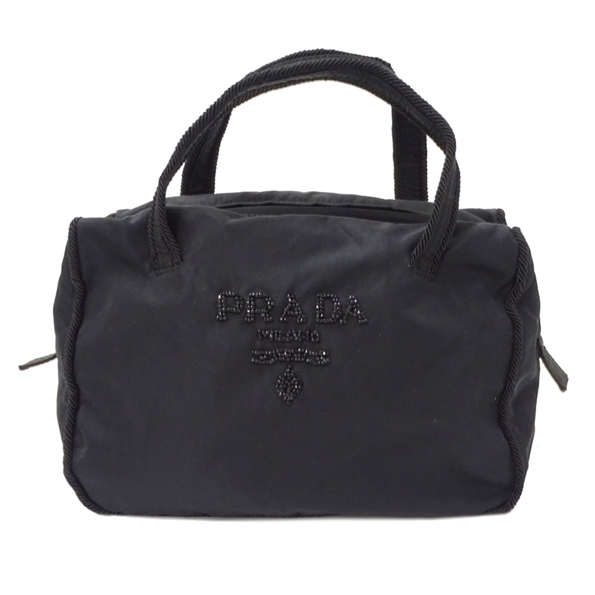 Prada Black Nylon Beads Handbag (Pre-Owned)