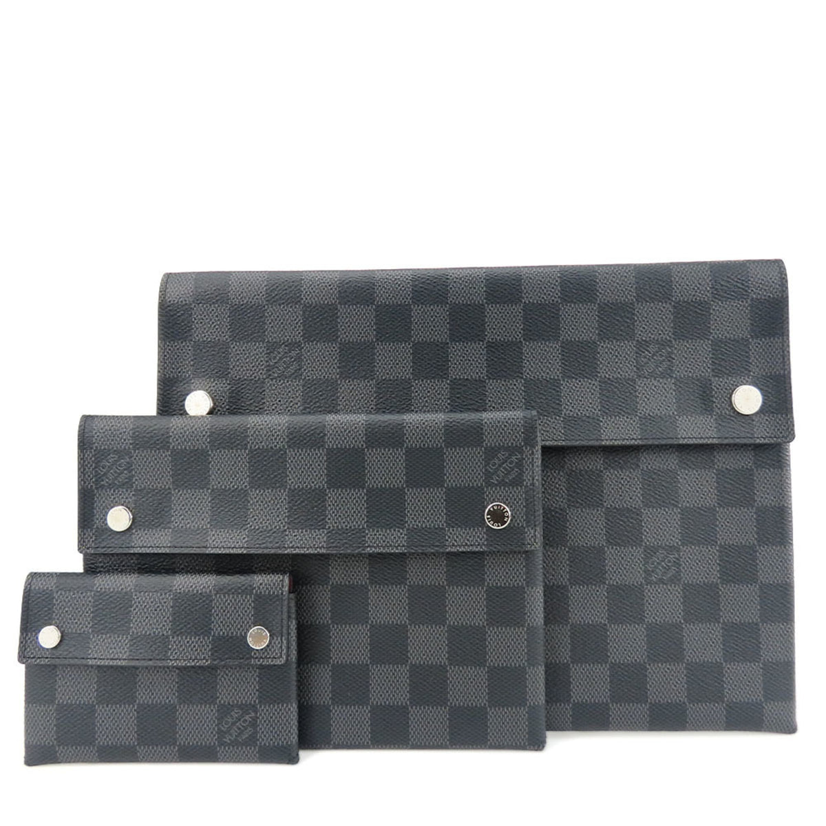 Louis Vuitton Damier Graphite Black Gray Damier Graphite Clutch Bag (Pre-Owned)