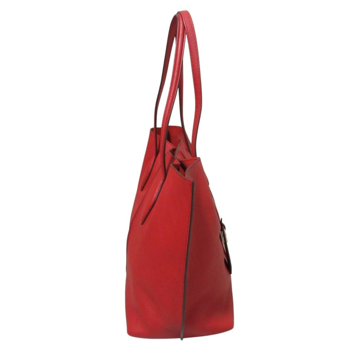 Tod's Red Color Leather Shoulder Bag Tote Bag (Pre-Owned)