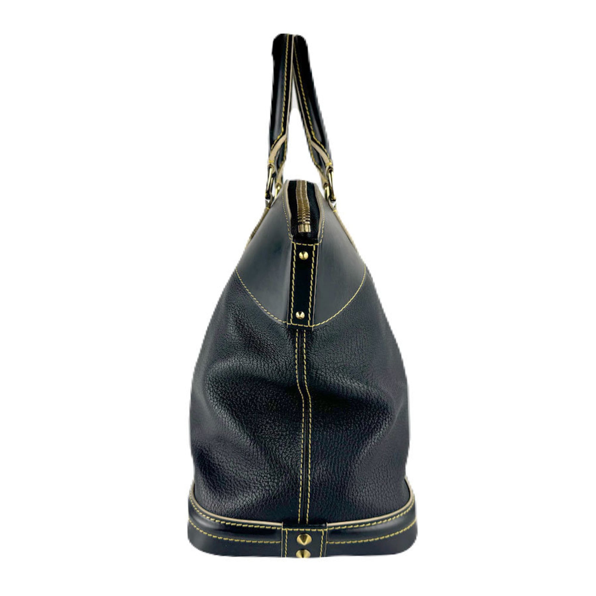 Louis Vuitton Noir Leather Handbag (Pre-Owned)