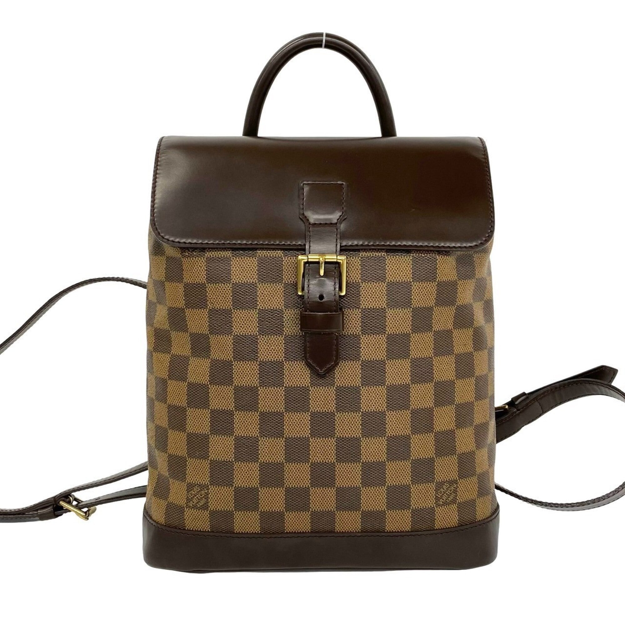 Louis Vuitton Brown Leather Pvc Backpack (Pre-Owned)