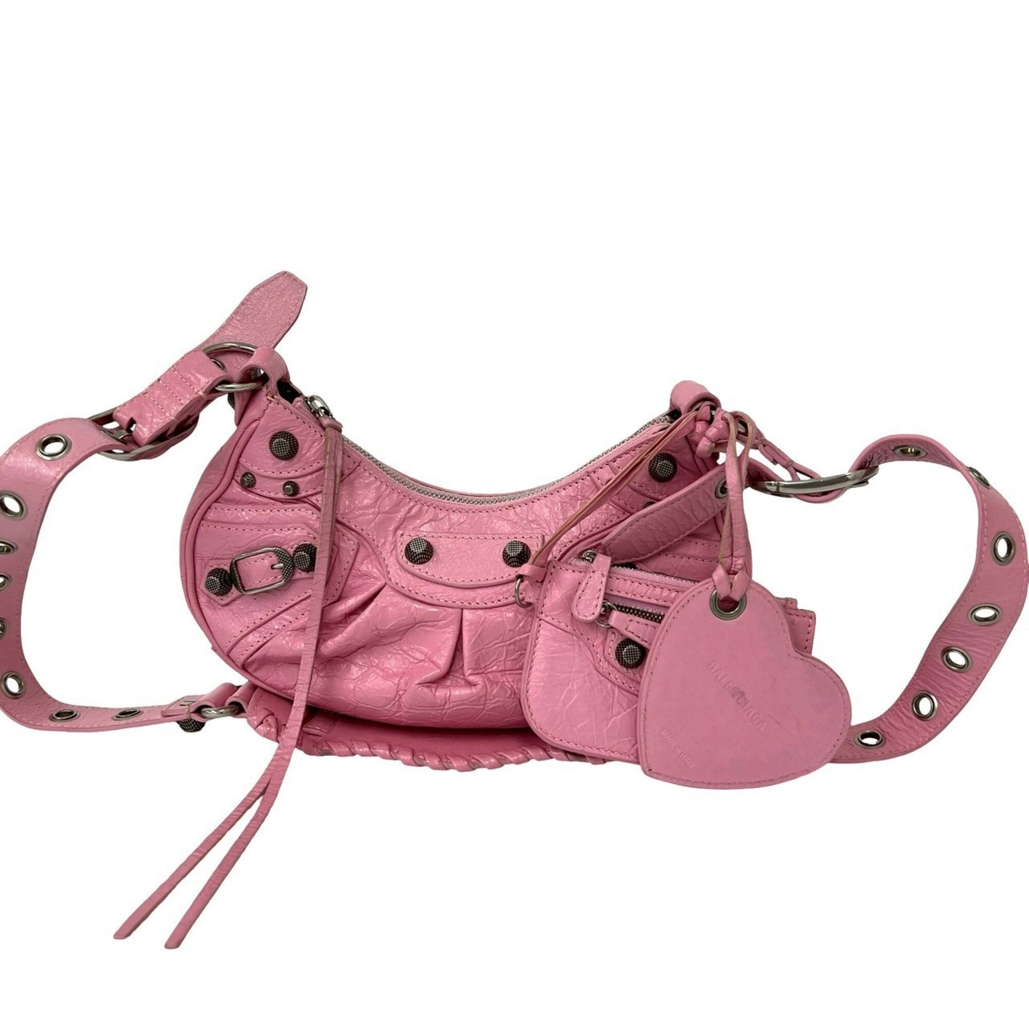 Balenciaga Pink Leather Pochette Shoulder Bag (Pre-Owned)