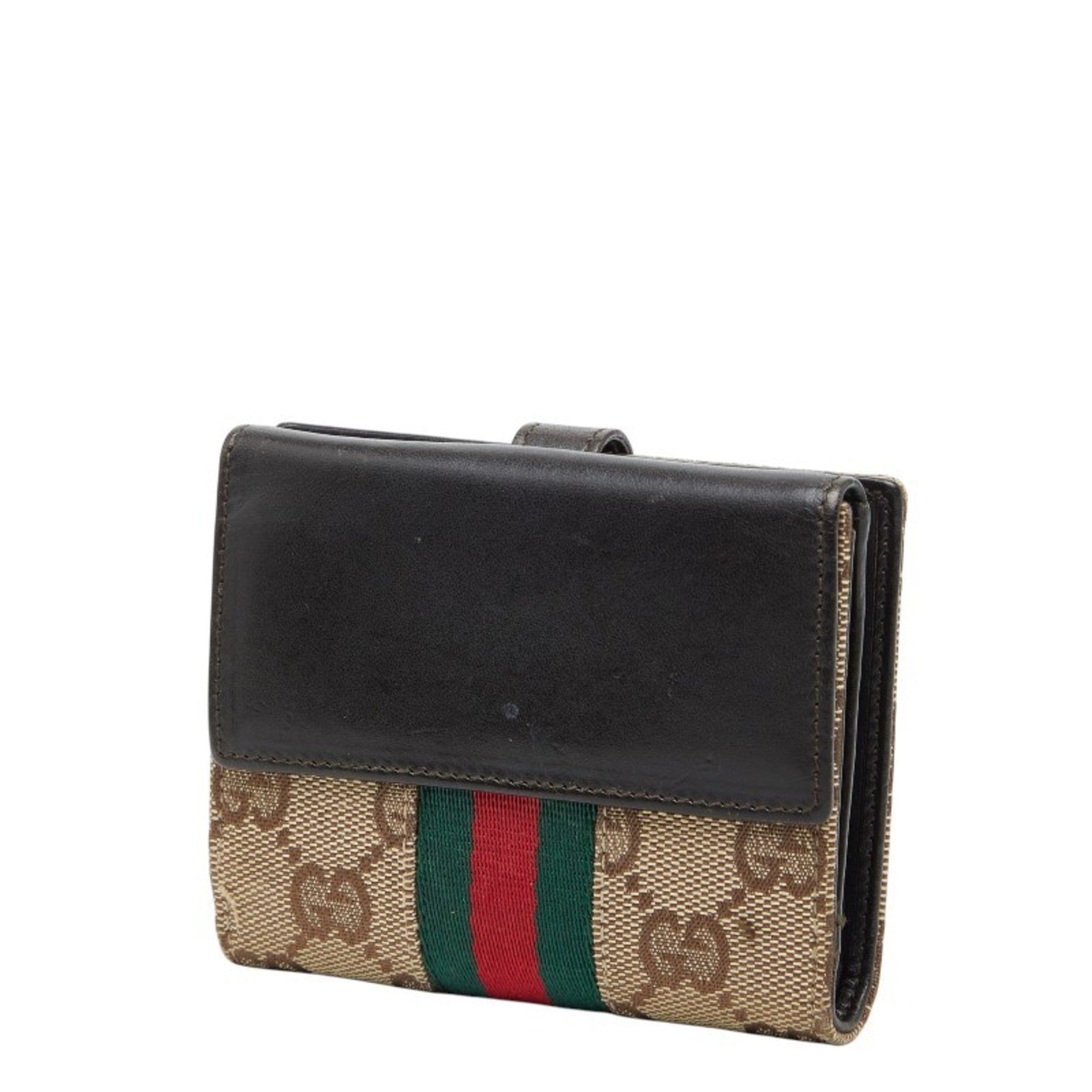 Gucci Beige Multi-Color Canvas Leather Wallet (Bi-Fold) (Pre-Owned)