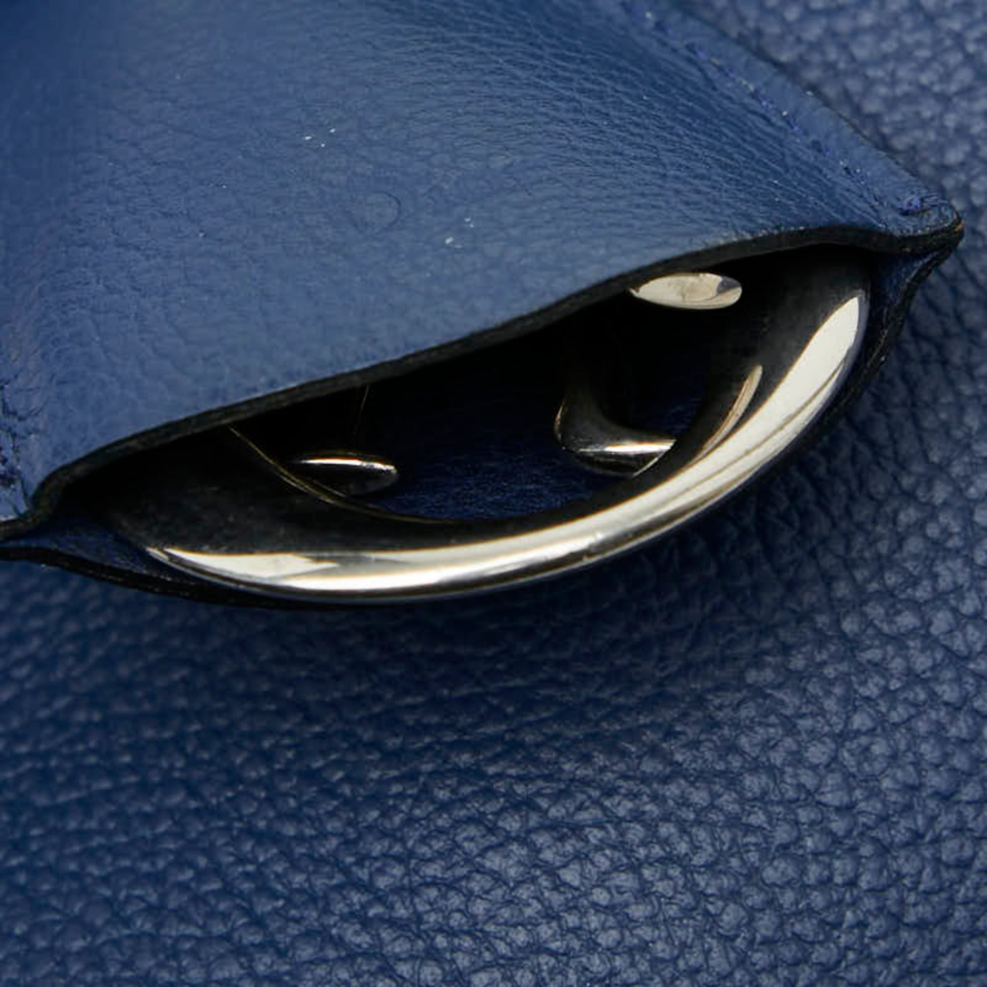 Christian Dior Navy Leather Handbag Tote Bag (Pre-Owned)