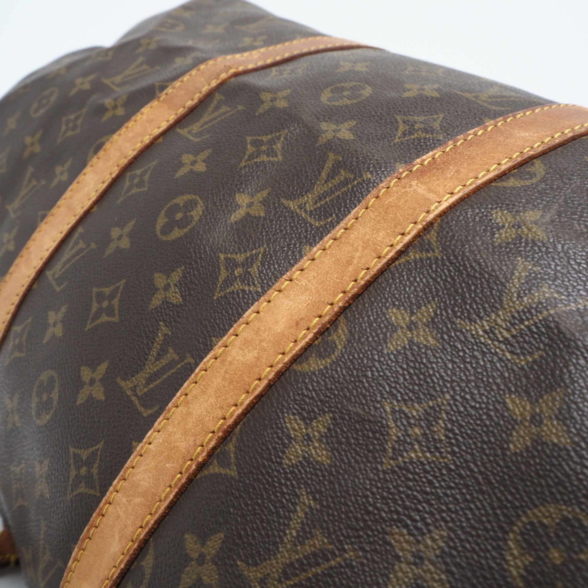 Louis Vuitton Monogram Brown Coated Canvas Leather Boston Bag (Pre-Owned)