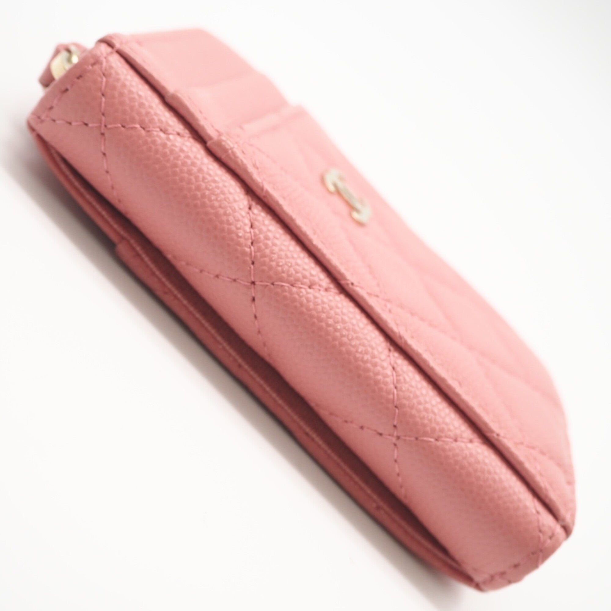 Chanel Matelasse Pink Grained Calfskin Coin Purse/Coin Case (Pre-Owned)