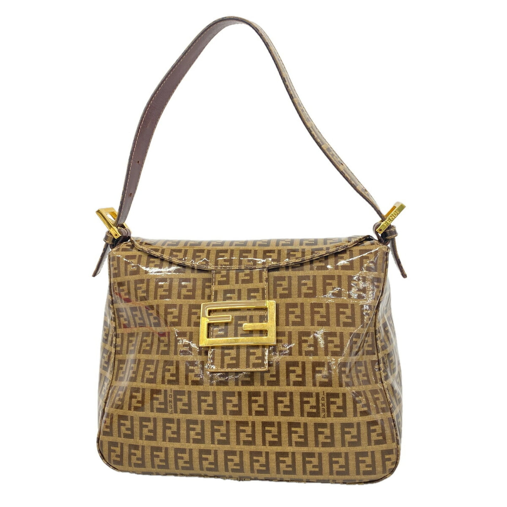 Fendi Brown Coated Canvas Handbag (Pre-Owned)