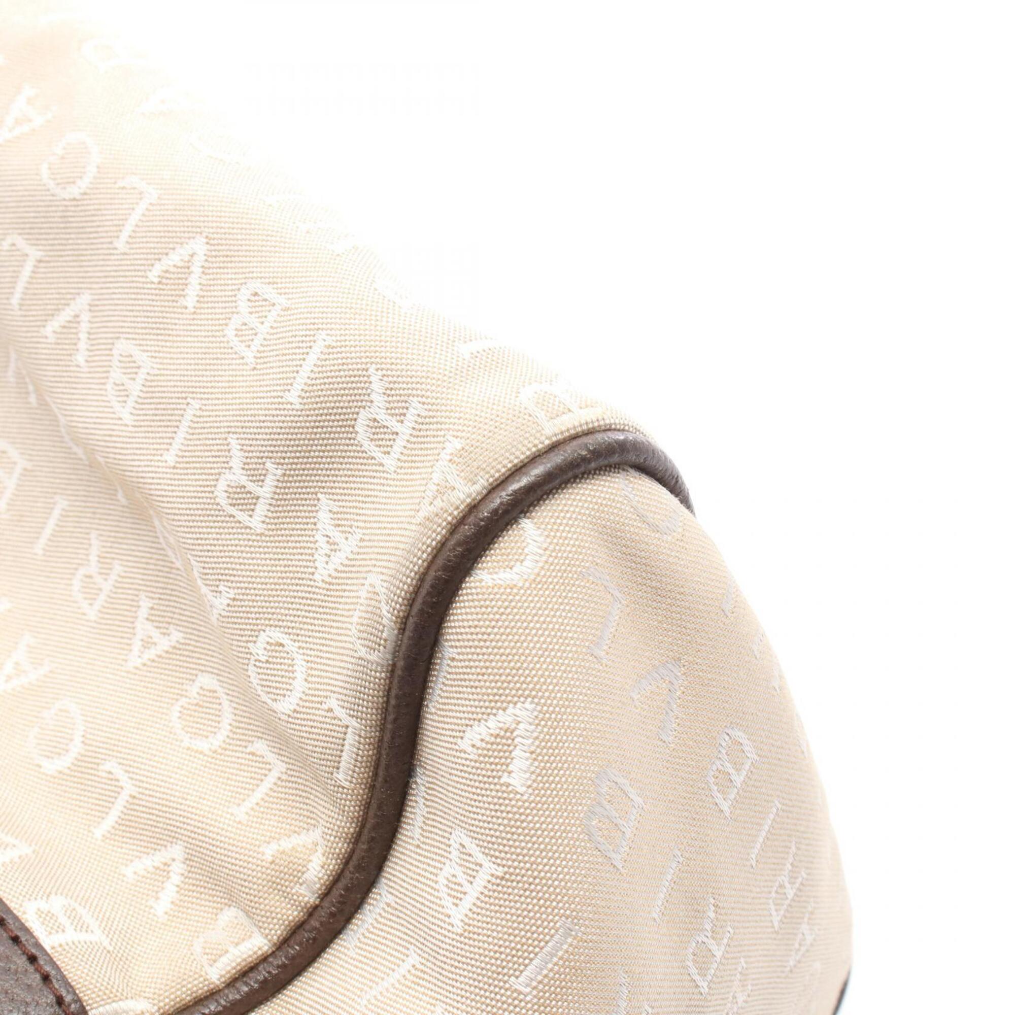 Bvlgari Beige Brown Canvas Leather Handbag (Pre-Owned)