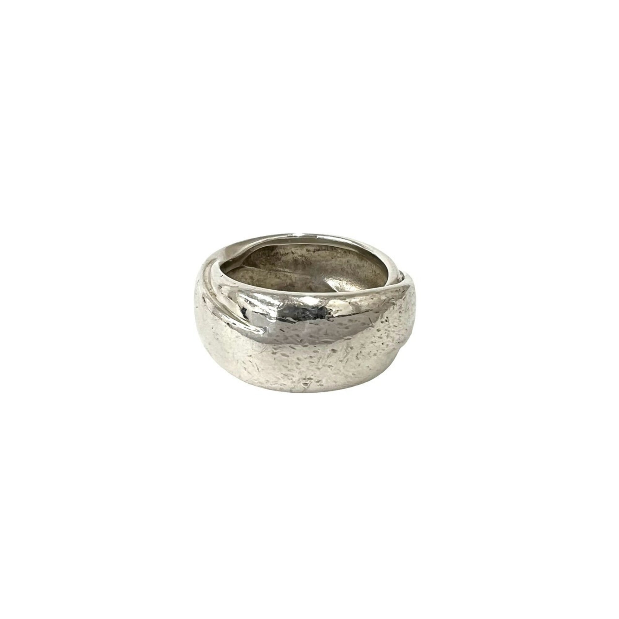 Hermes Silver Silver 925 Band Ring (Pre-Owned)