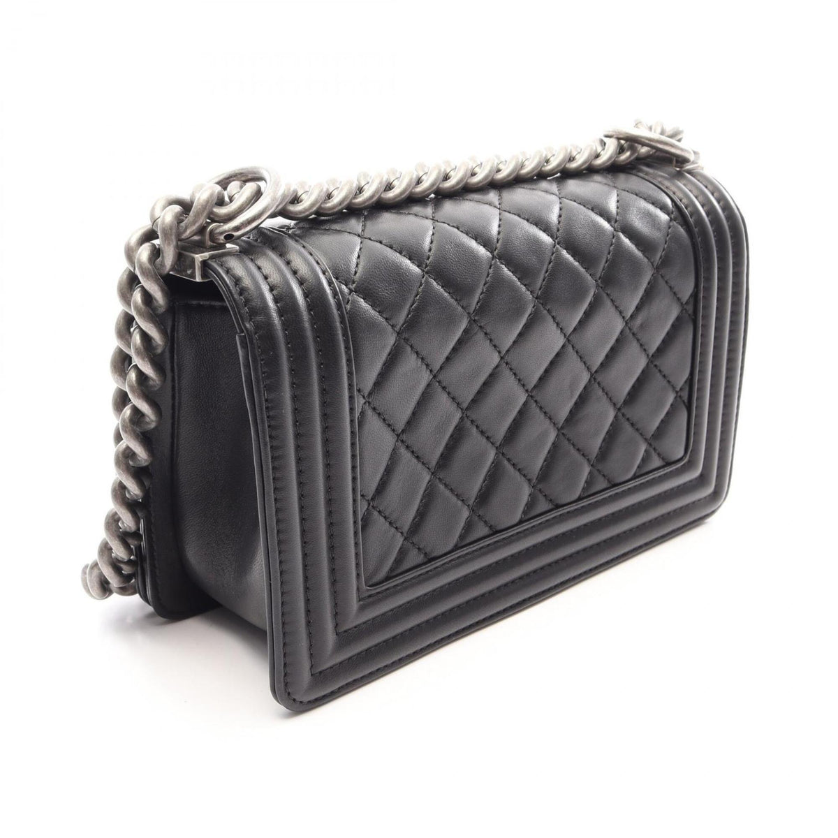 Chanel Black Leather Handbag Shoulder Bag (Pre-Owned)