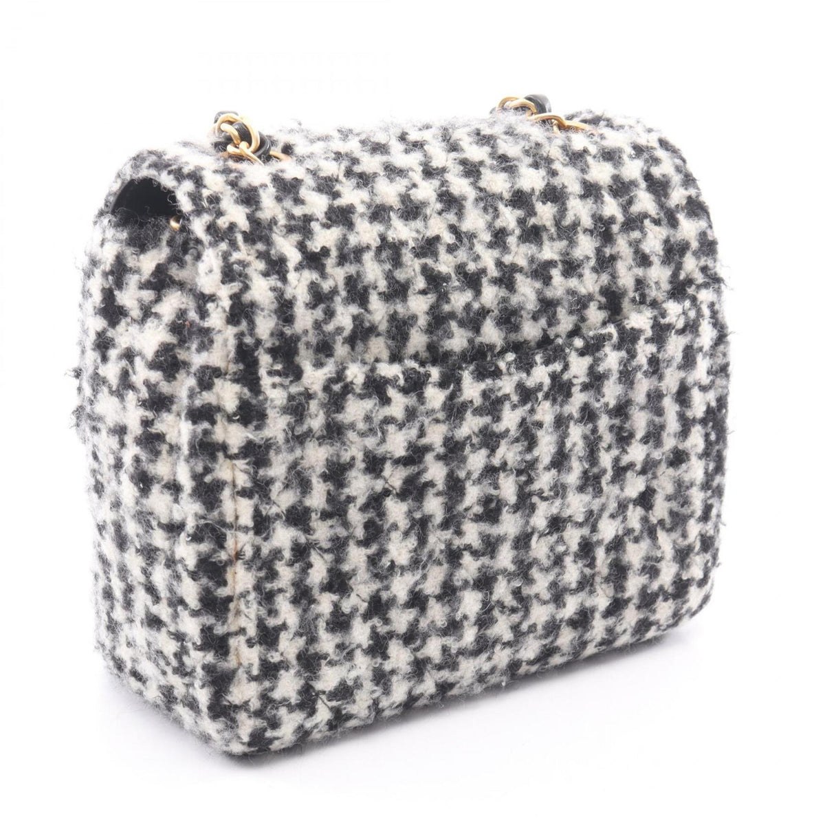 Chanel Black White Fabric Handbag Shoulder Bag (Pre-Owned)