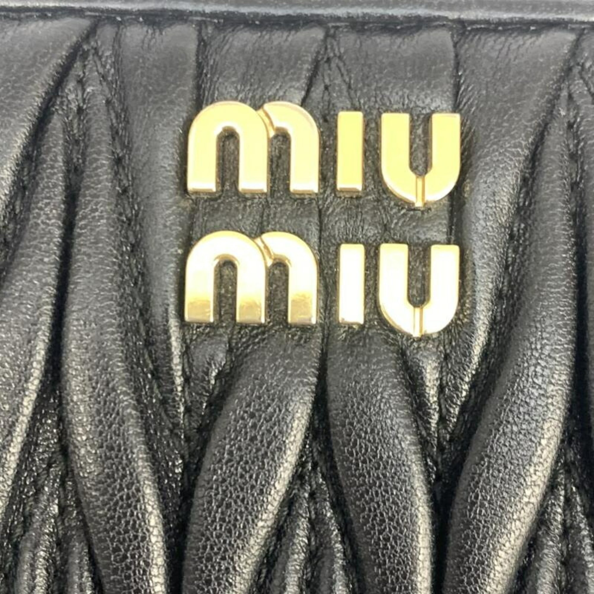 Miu Miu Matelasse Black Long Wallet (Bi-Fold) (Pre-Owned)