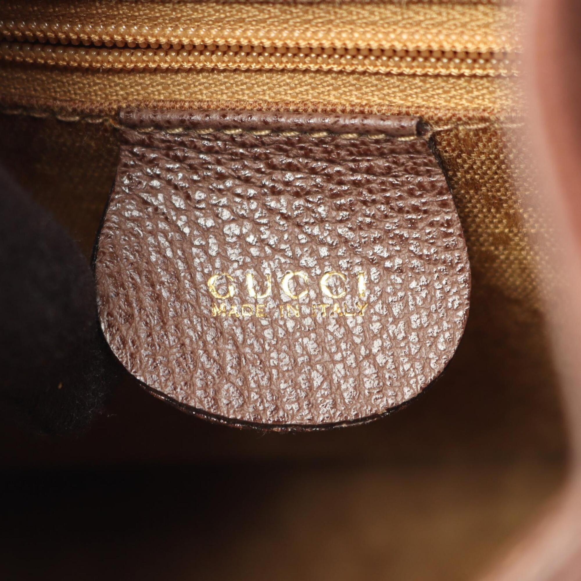 Gucci Brown Suede Leather Backpack Handbag (Pre-Owned)