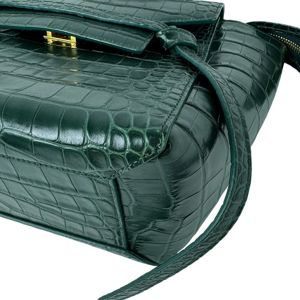 Celine Green Leather Fanny Pack Handbag Shoulder Bag (Pre-Owned)