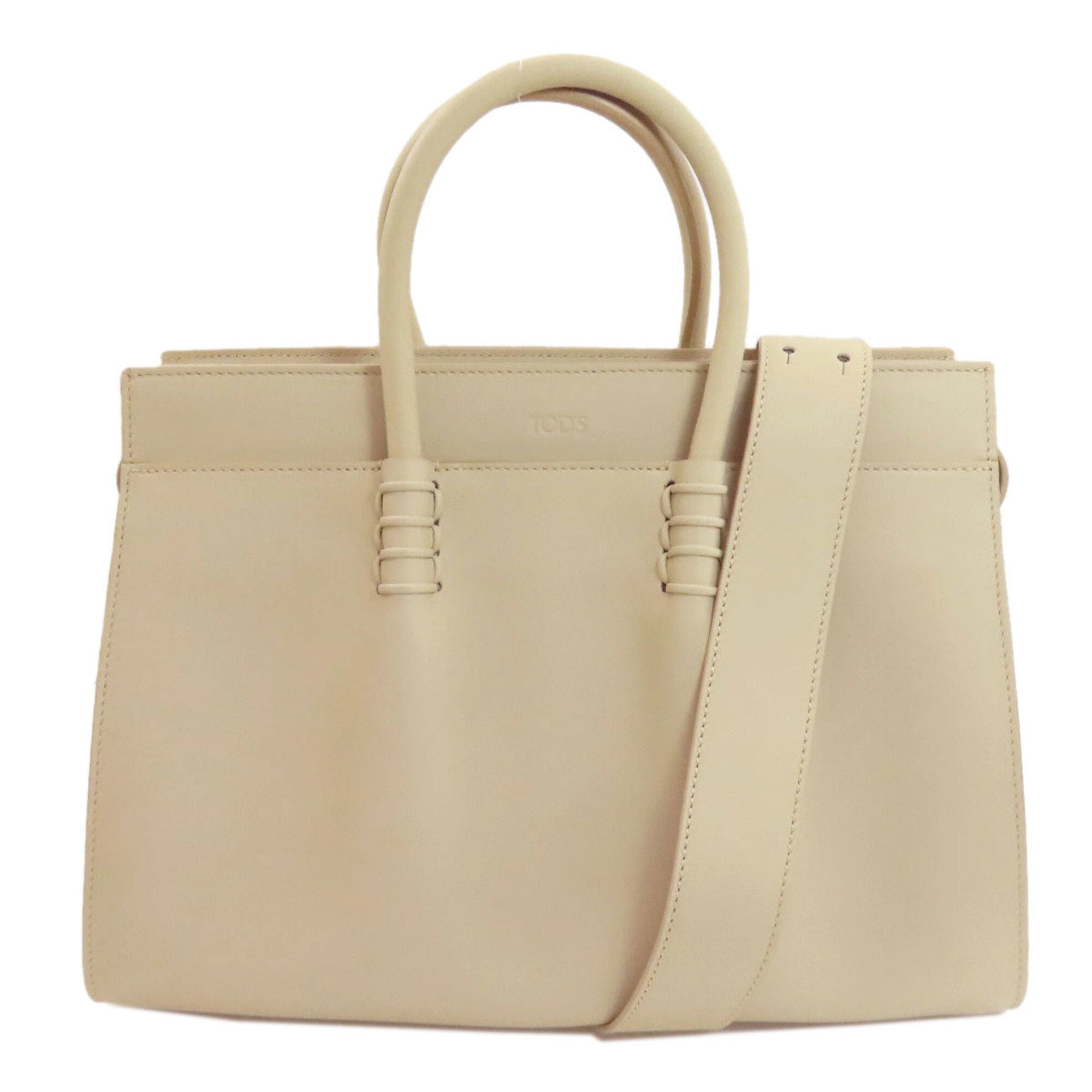 Tod's Ivory Leather Handbag (Pre-Owned)